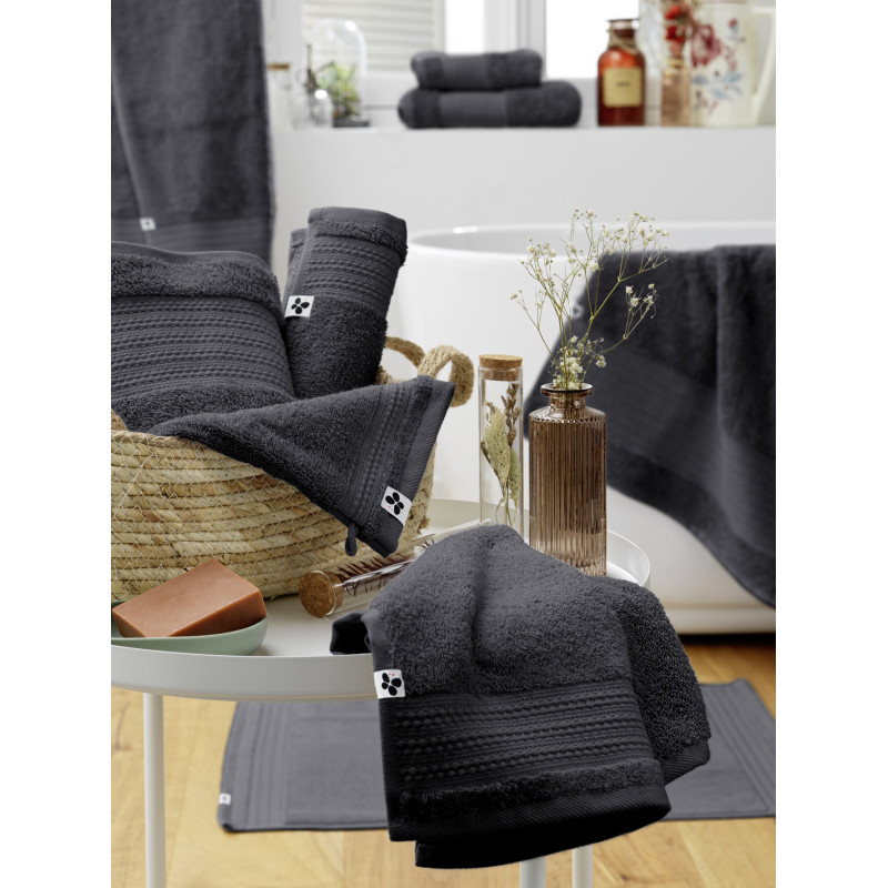 100% combed cotton bath mat L'EFFET PAPILLON Orange