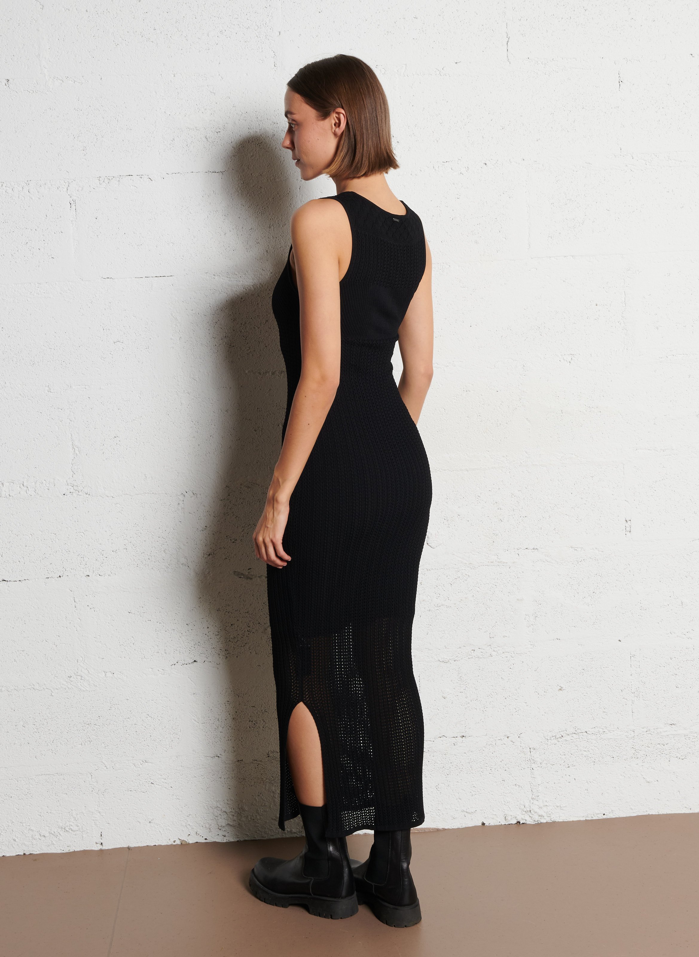 Robe longue col rond  IKKS Noir