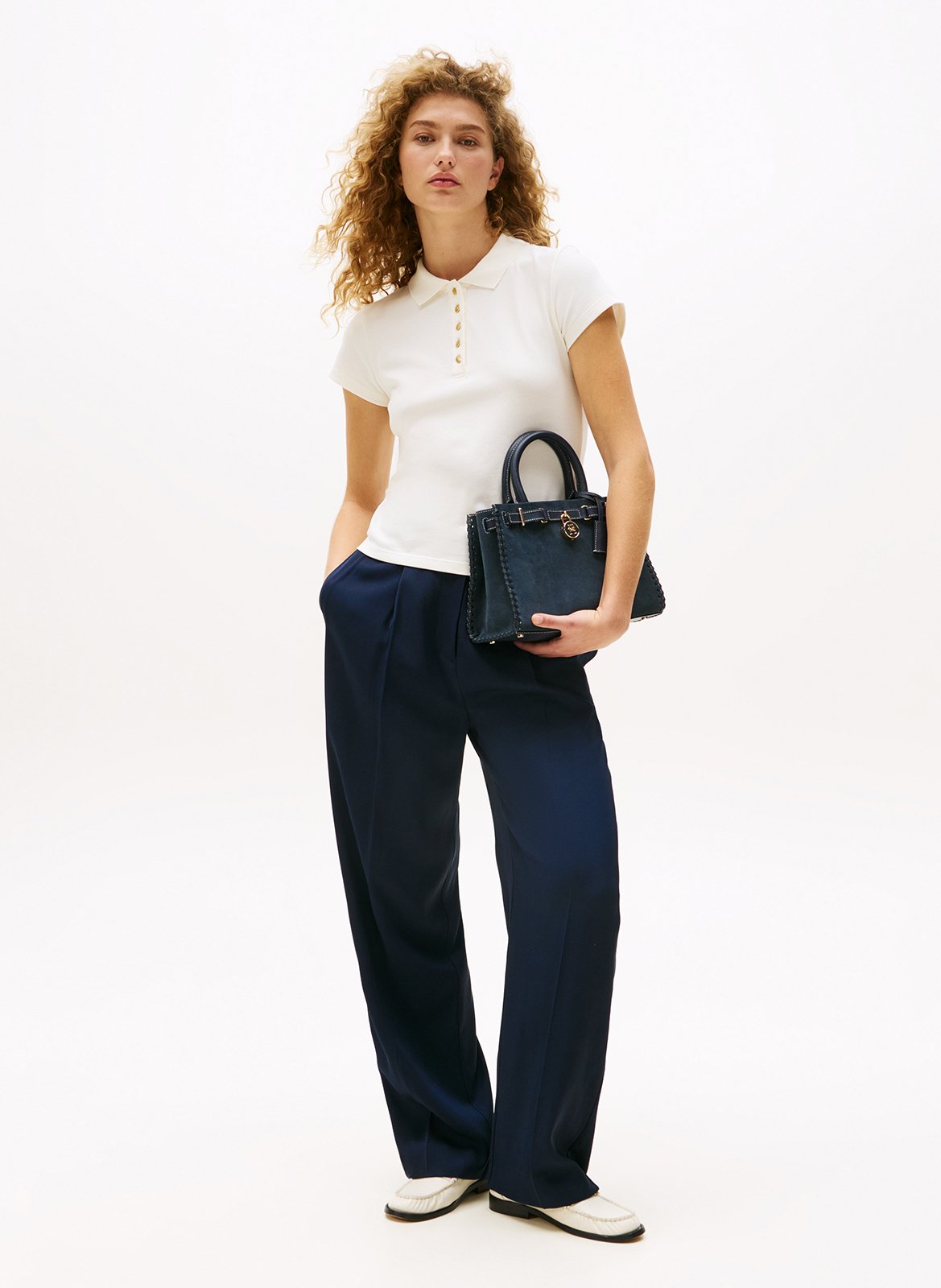 Cotton-blend polo shirt TOMMY HILFIGER White