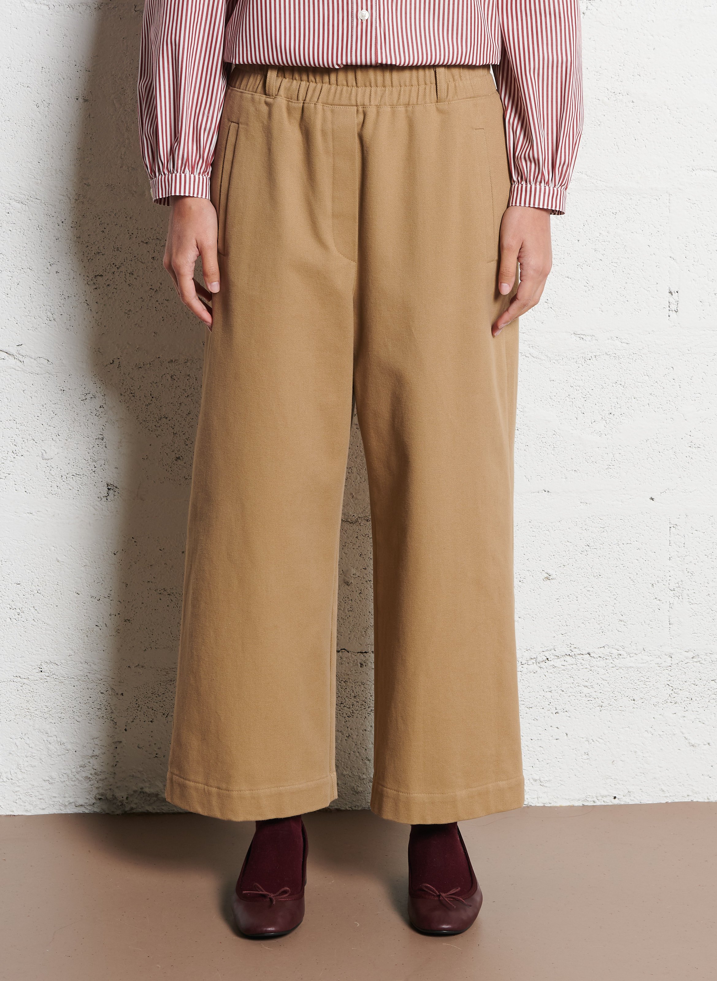 Wide cotton trousers  SUZIE WINKLE Beige