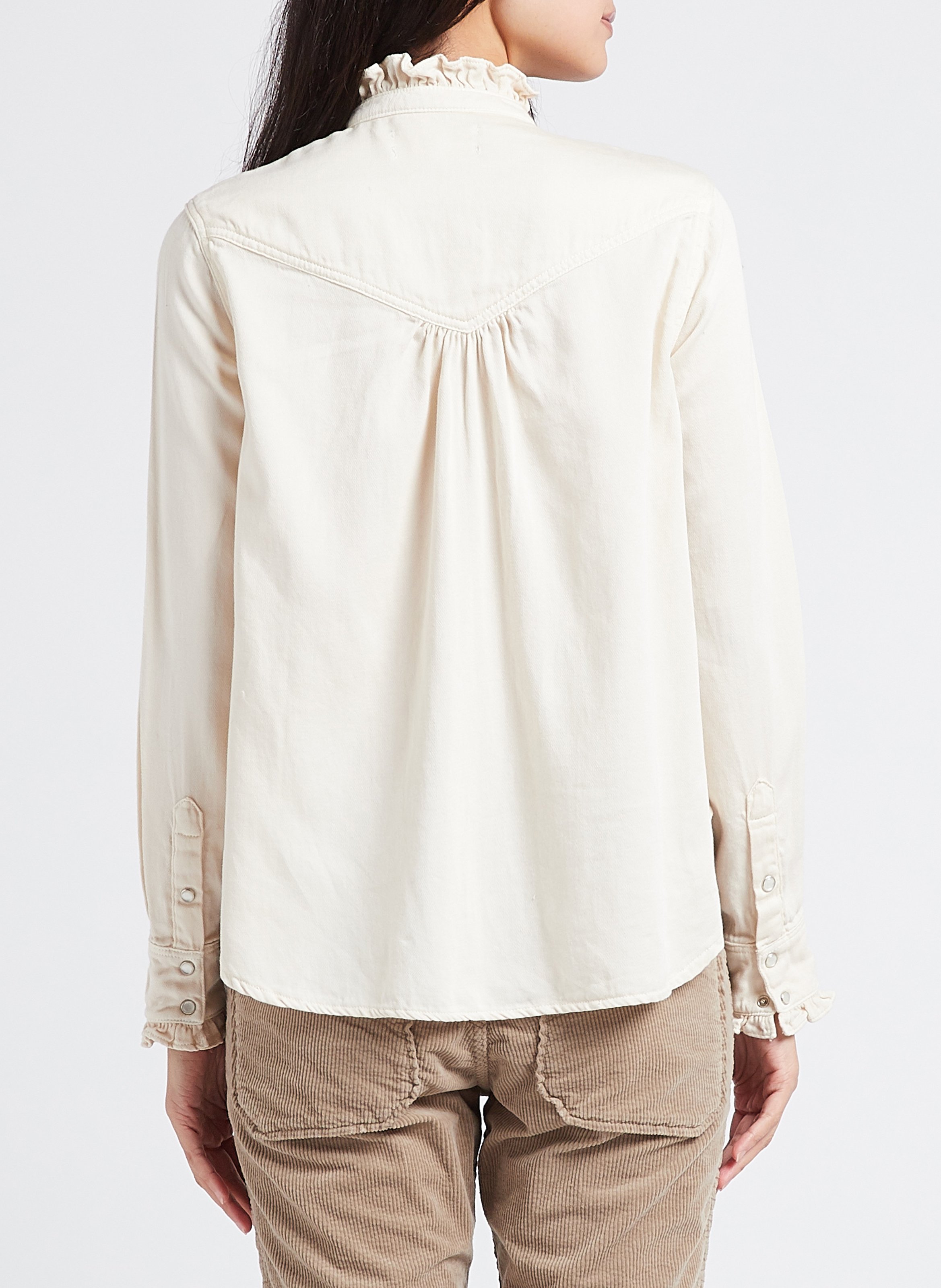 Katoenen blouse met Victoriaanse kraag ACQUAVERDE Wit