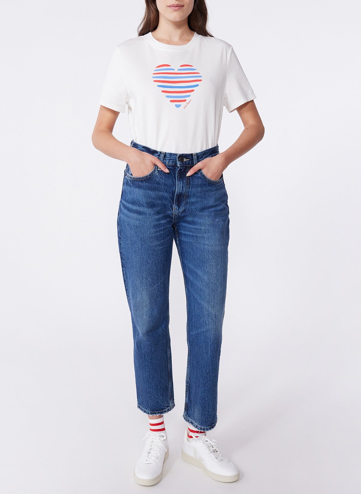 Camiliday round-neck sleeveless cotton top PETIT BATEAU White