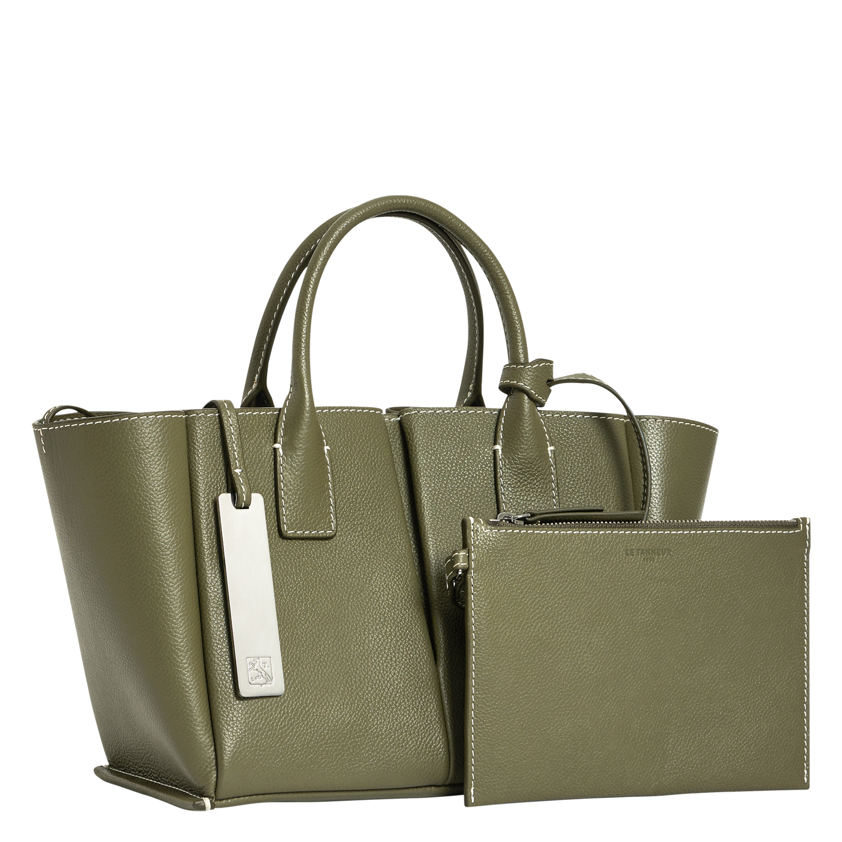 Sac porté main en cuir LE TANNEUR Vert