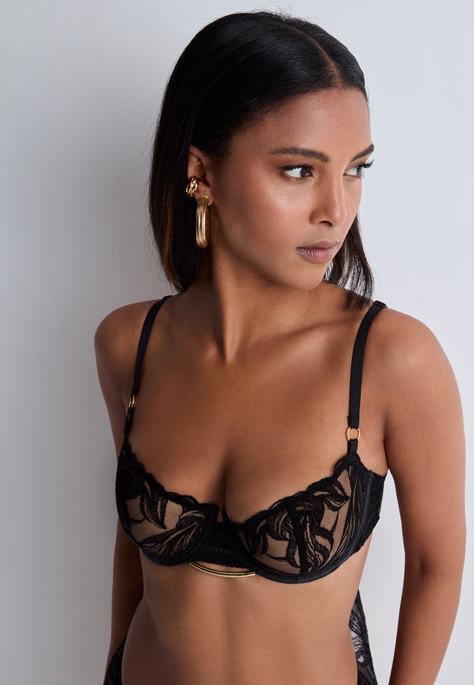 Underwired demi-cup bra AUBADE Black