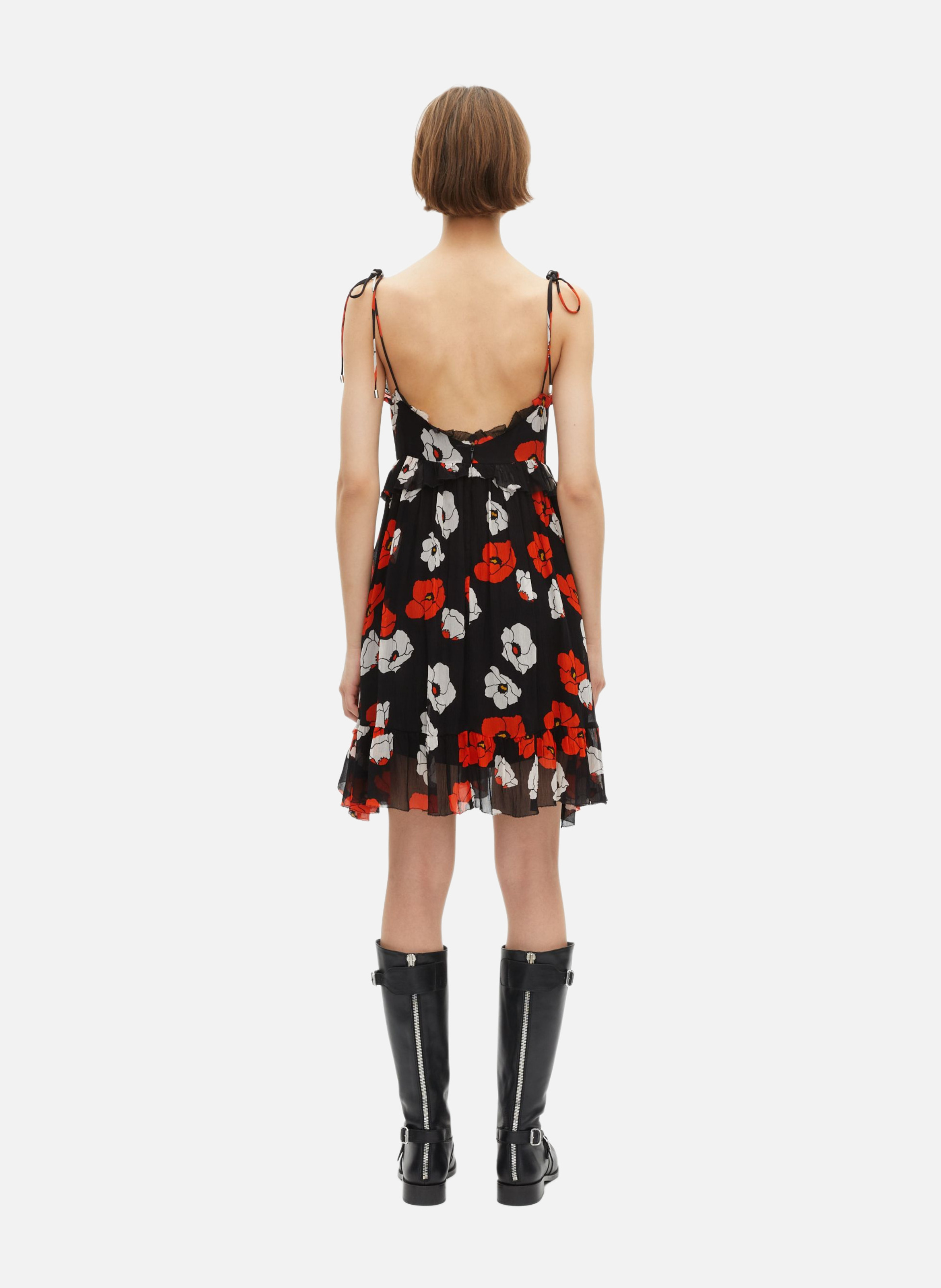 Short floral print dress THE KOOPLES Black