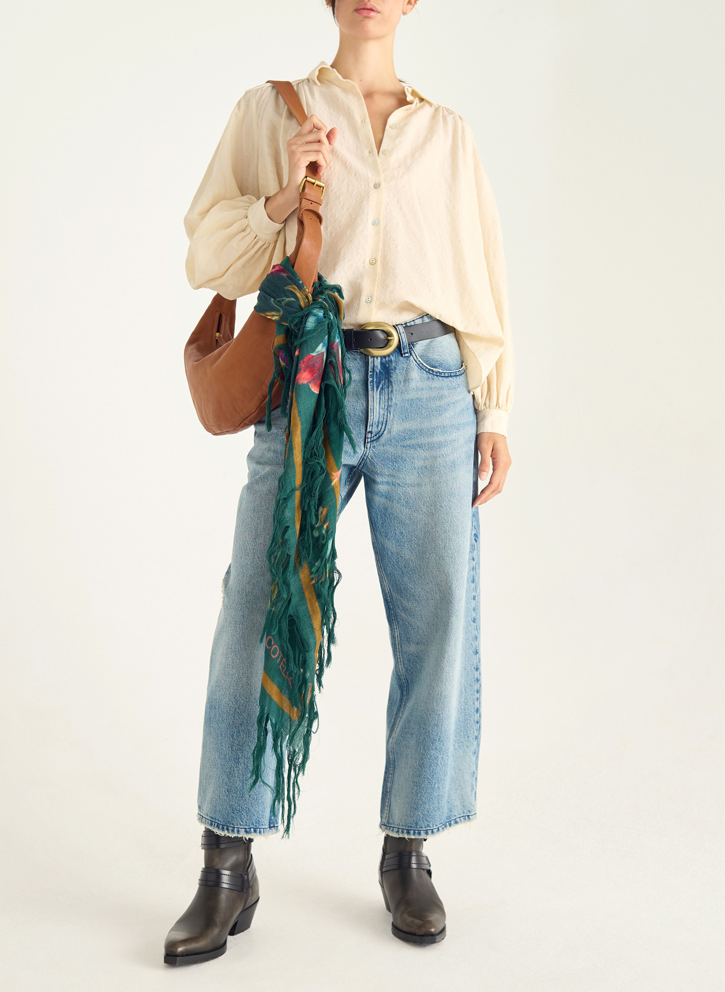 Shirt with classic collar in cotton COTELAC White