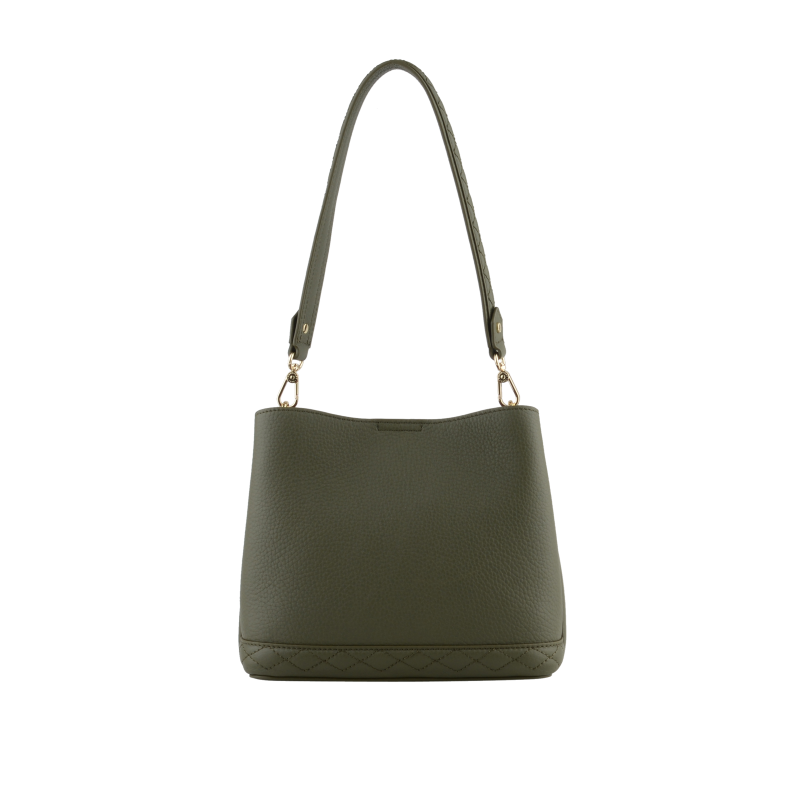 Satchel - cowhide leather POURCHET Khaki