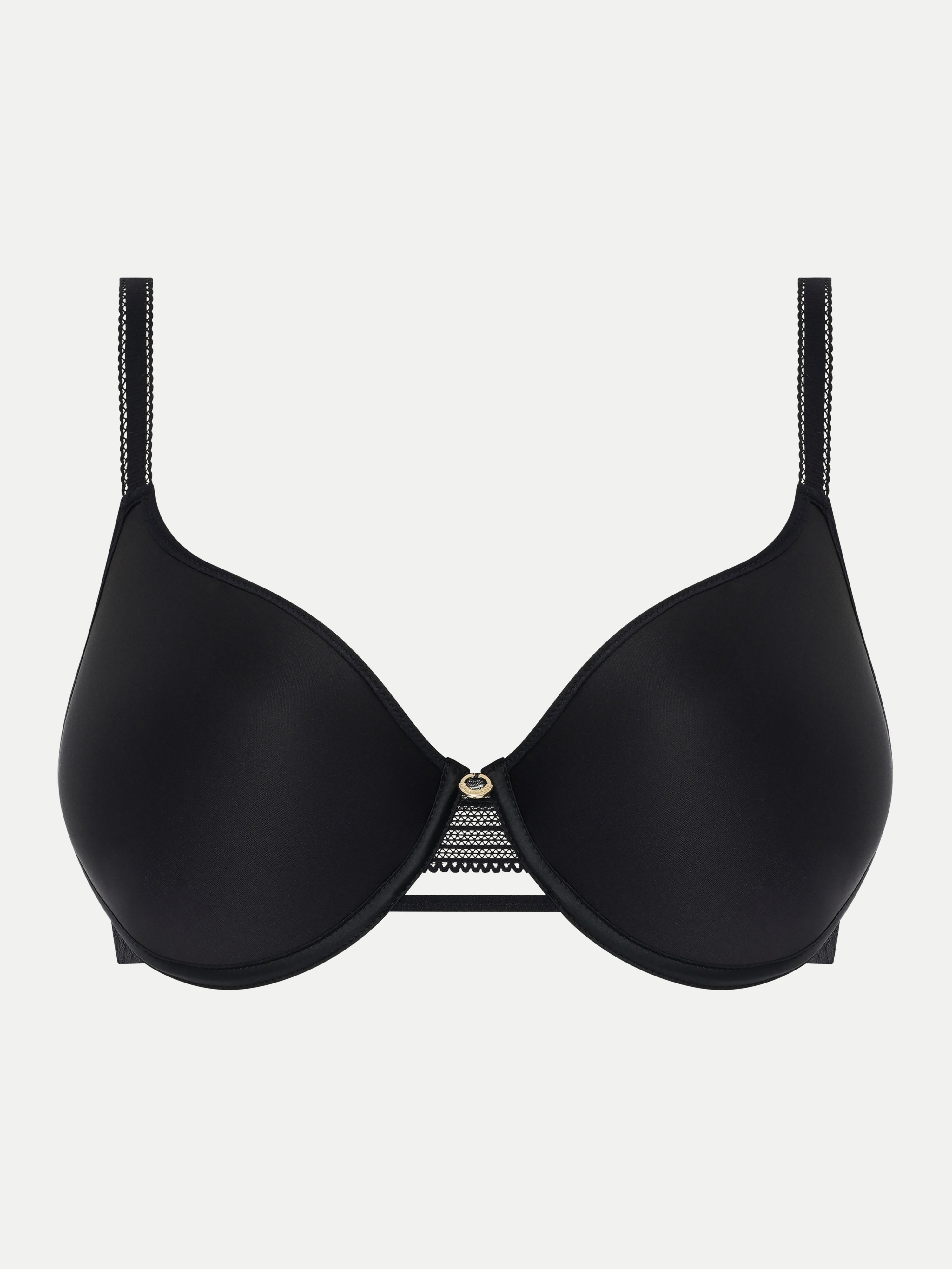 Memory foam balcony bra with floral embroidery CHANTELLE Black