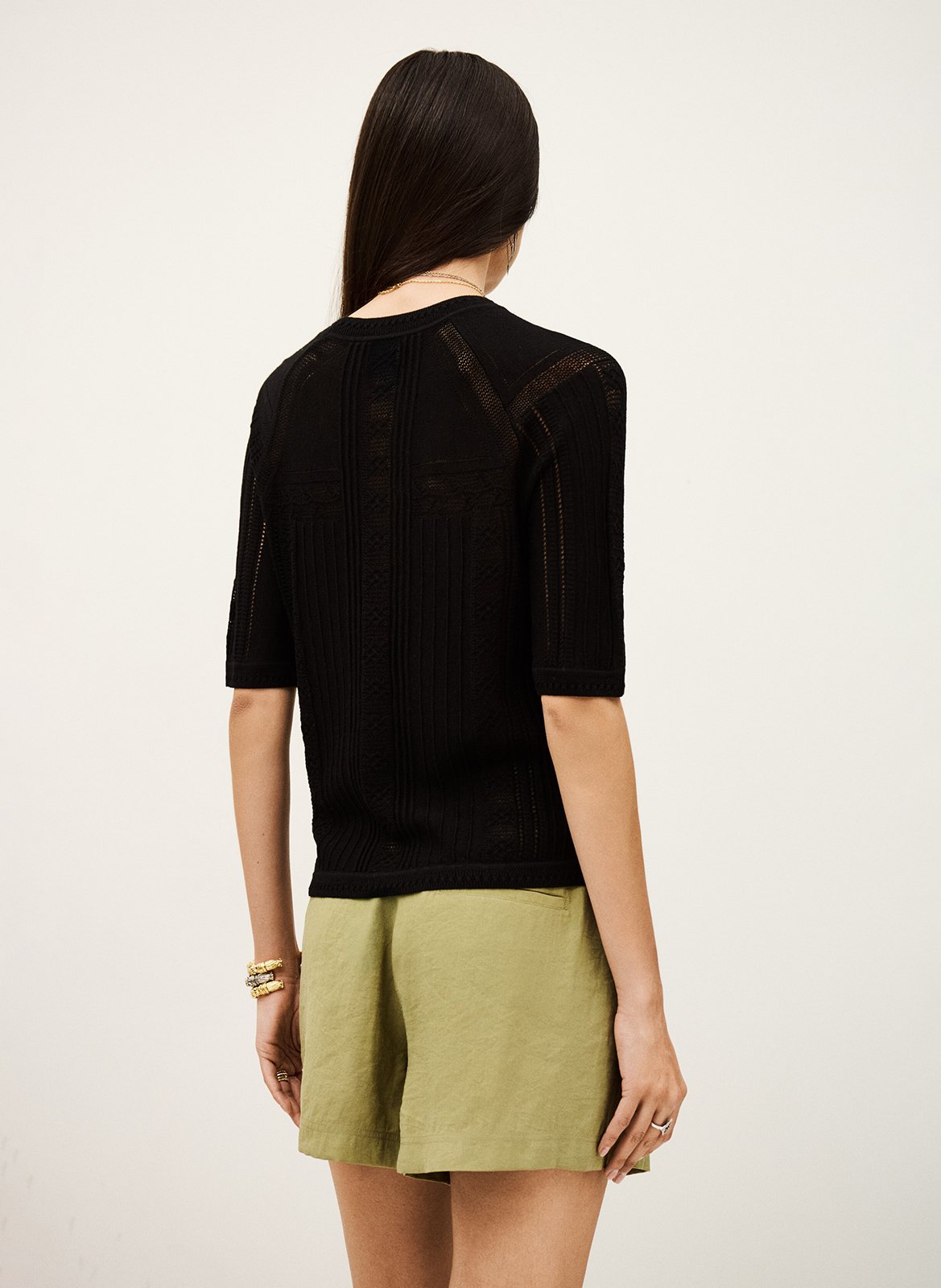 Round-neck wool-blend sweater BA&amp;SH Black
