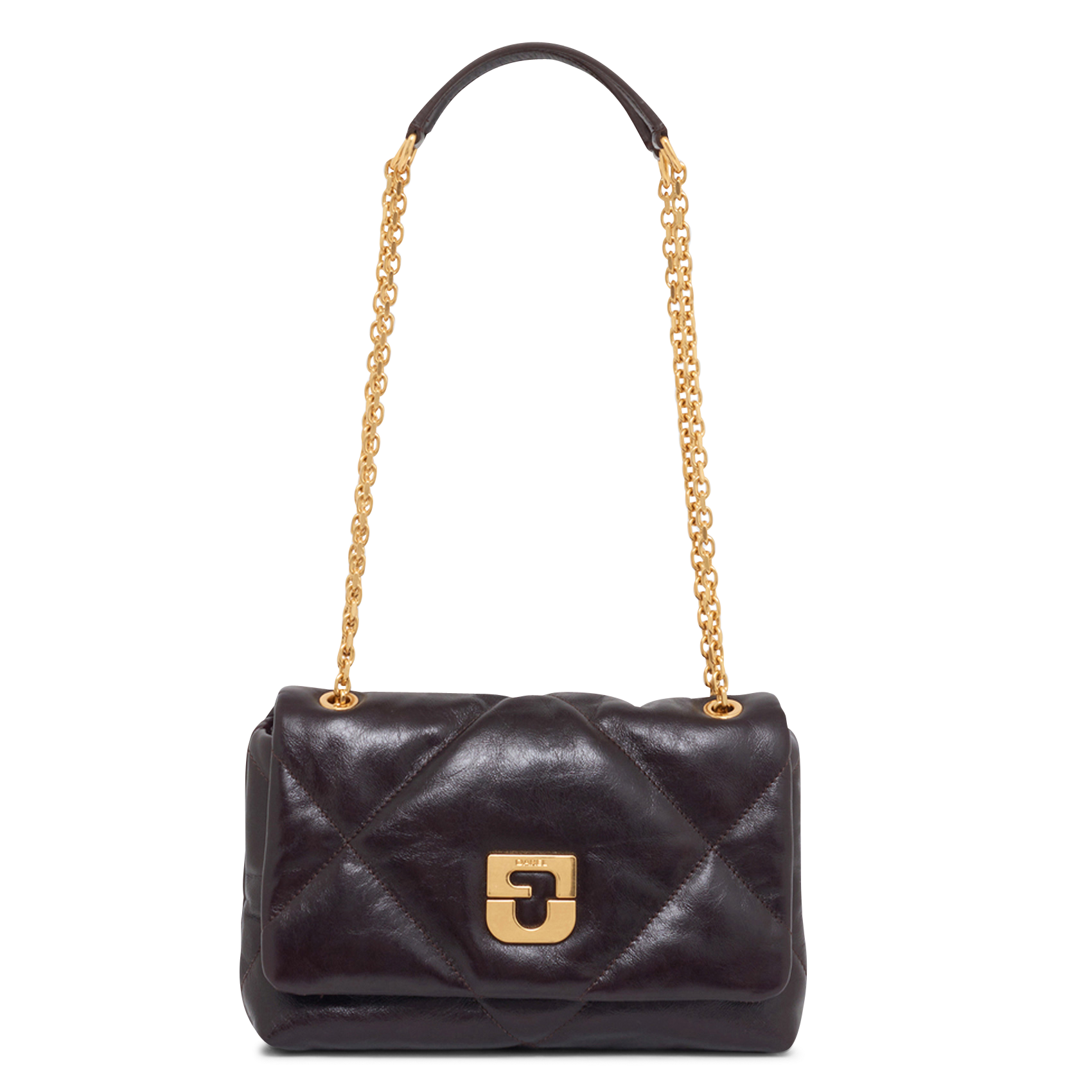 Sac bandoulière en cuir matelassé GERARD DAREL Marron