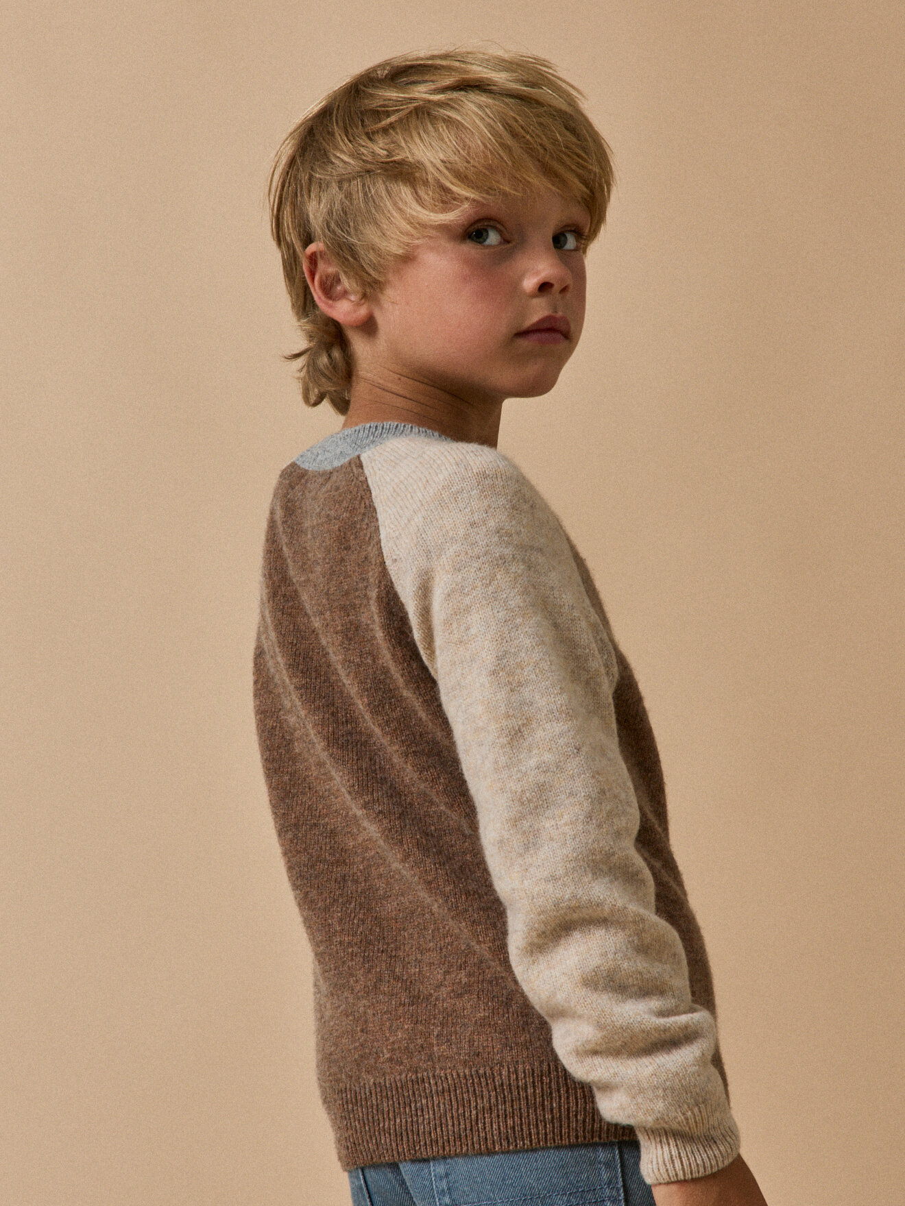 Wool colorblock sweater CYRILLUS Brown