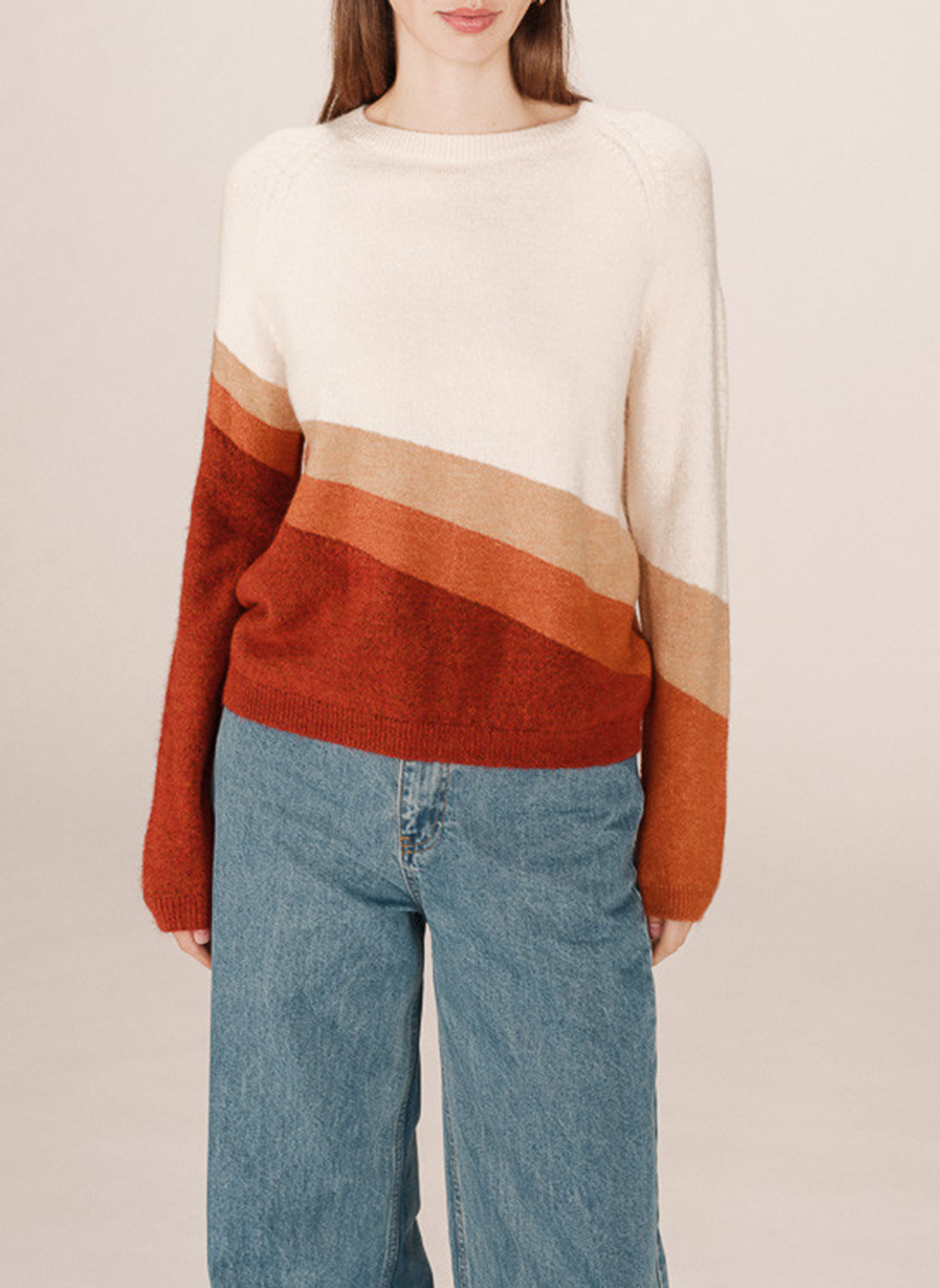 Pull col rond  GRACE ET MILA Jaune