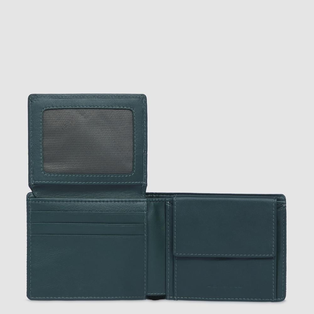 Portefeuille pour homme avec fenêtre d'identification relevable PIQUADRO Green