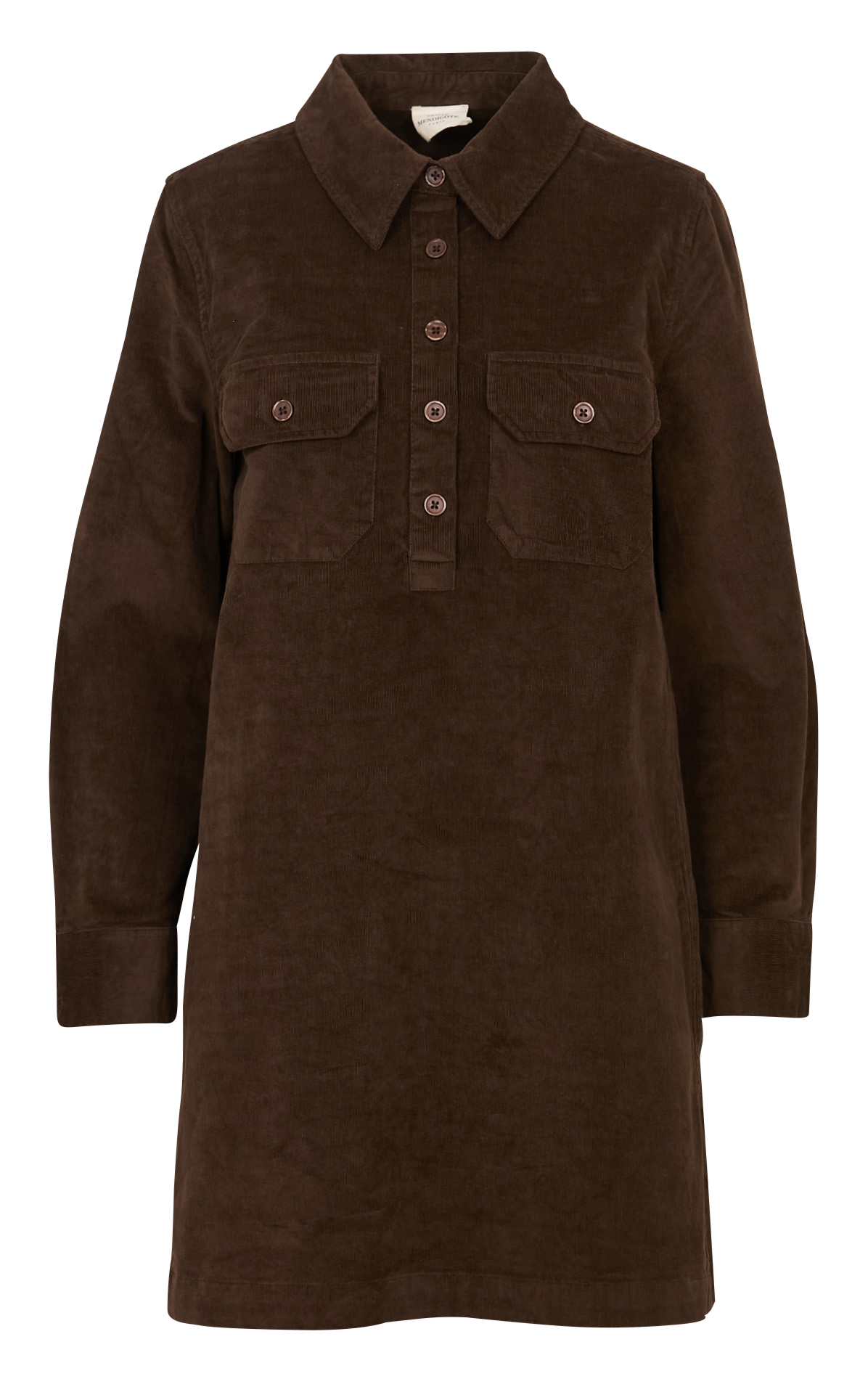 Loose-fit cotton shirt dress with classic collar PETITE MENDIGOTE Brown