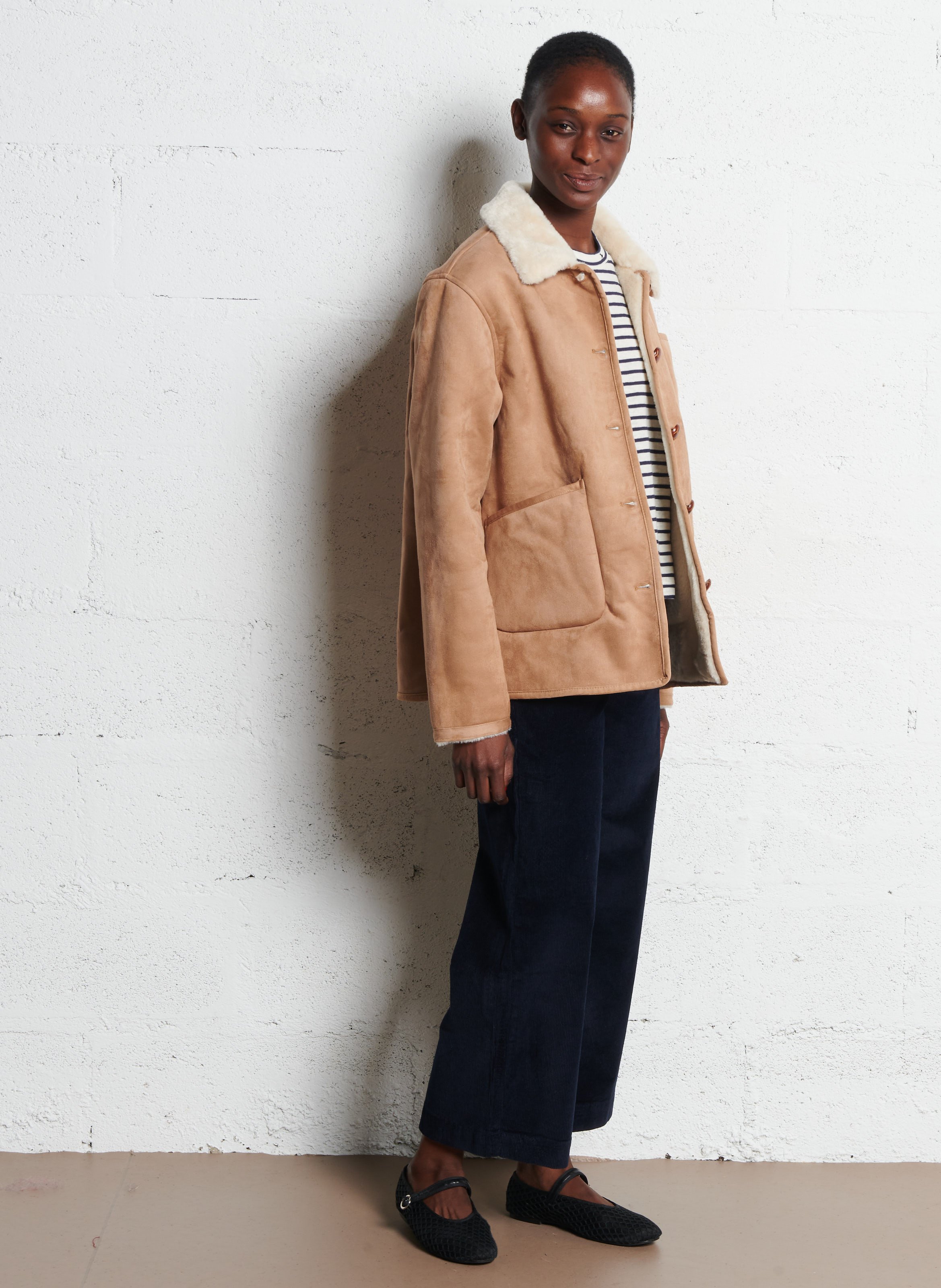 Manteau col classique en laine mélangée LA PETITE ETOILE Marron