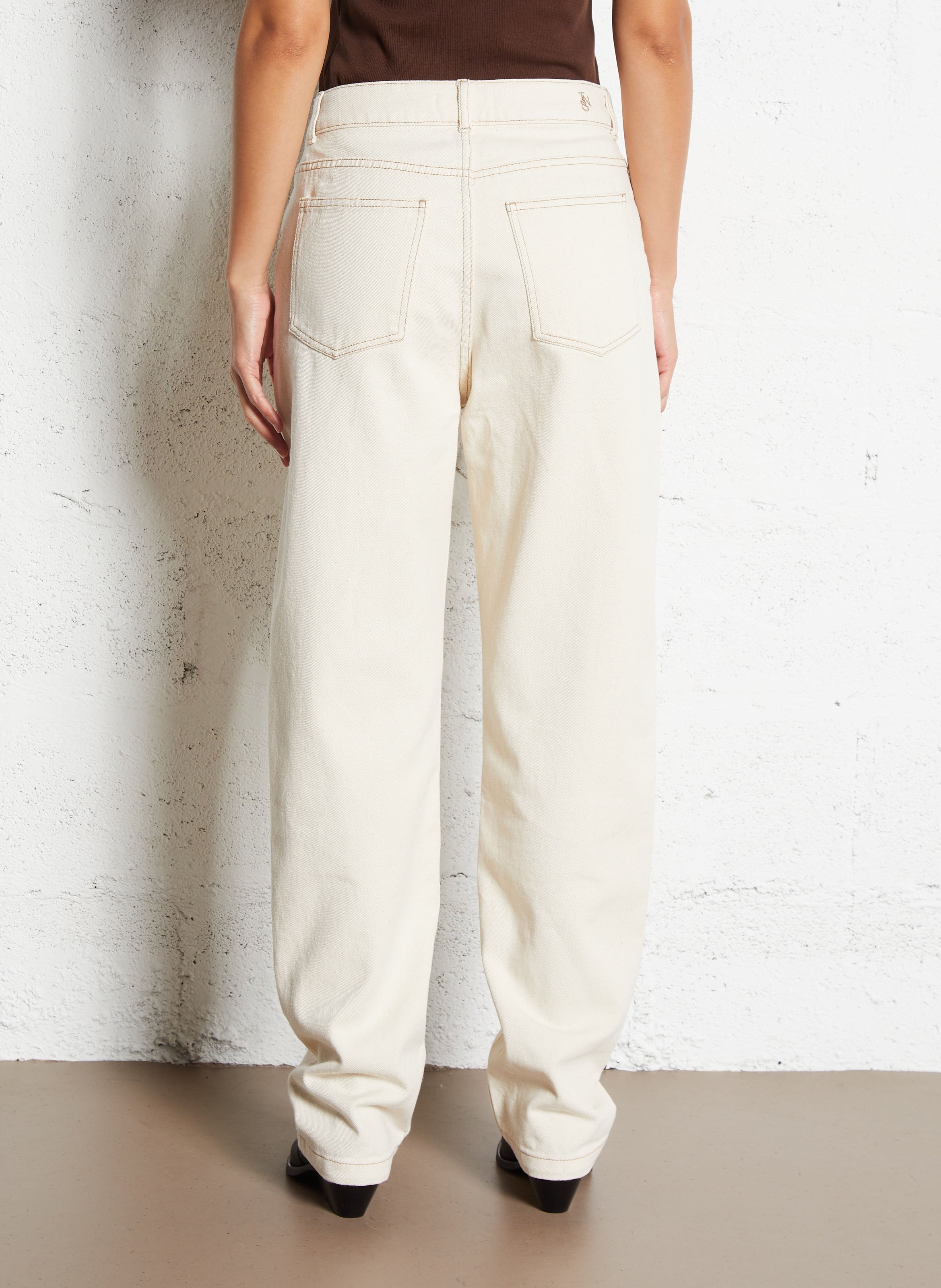 Katoenen jeans met rechte pijp THE NEW SOCIETY Beige