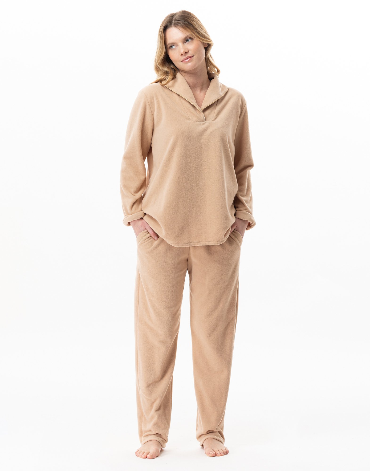 Micropolar homewear set LE CHAT Brown