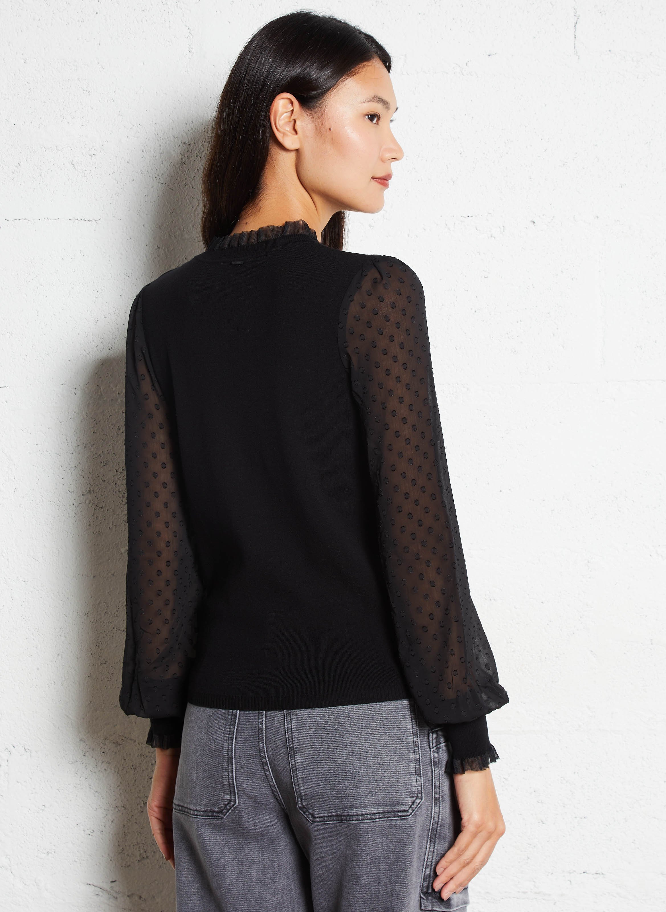 Ipolit - Pullover aus Materialmix IKKS Schwarz