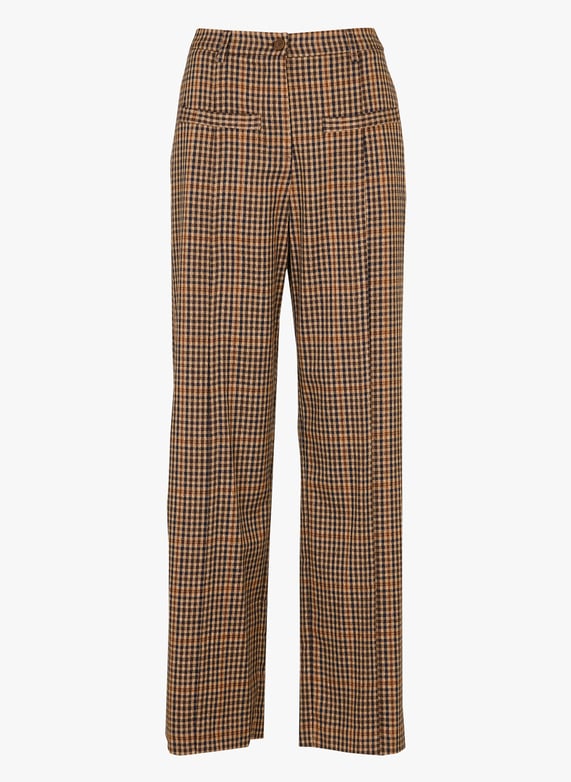 Pantalon large à carreaux | Marron by IMPERIAL Pantalon large à carreaux Marron