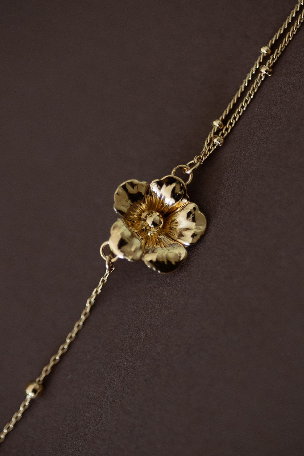 HESPÉRIS - Silver-plated flower bracelet MONSIEUR SIMONE Golden