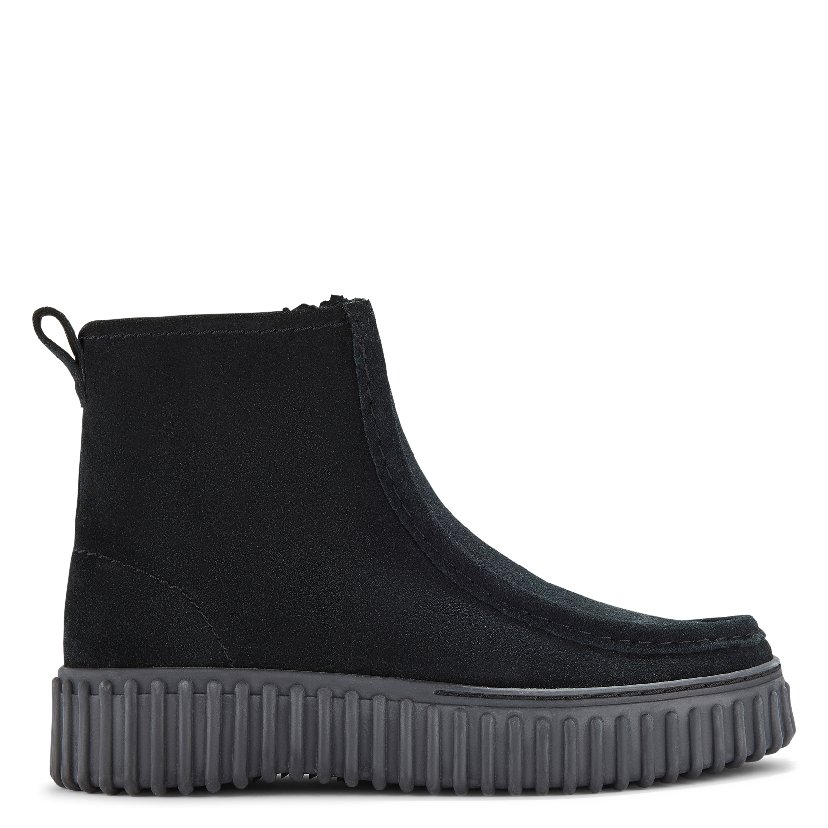 Effen leren enkellaarzen met textuur CLARKS Zwart