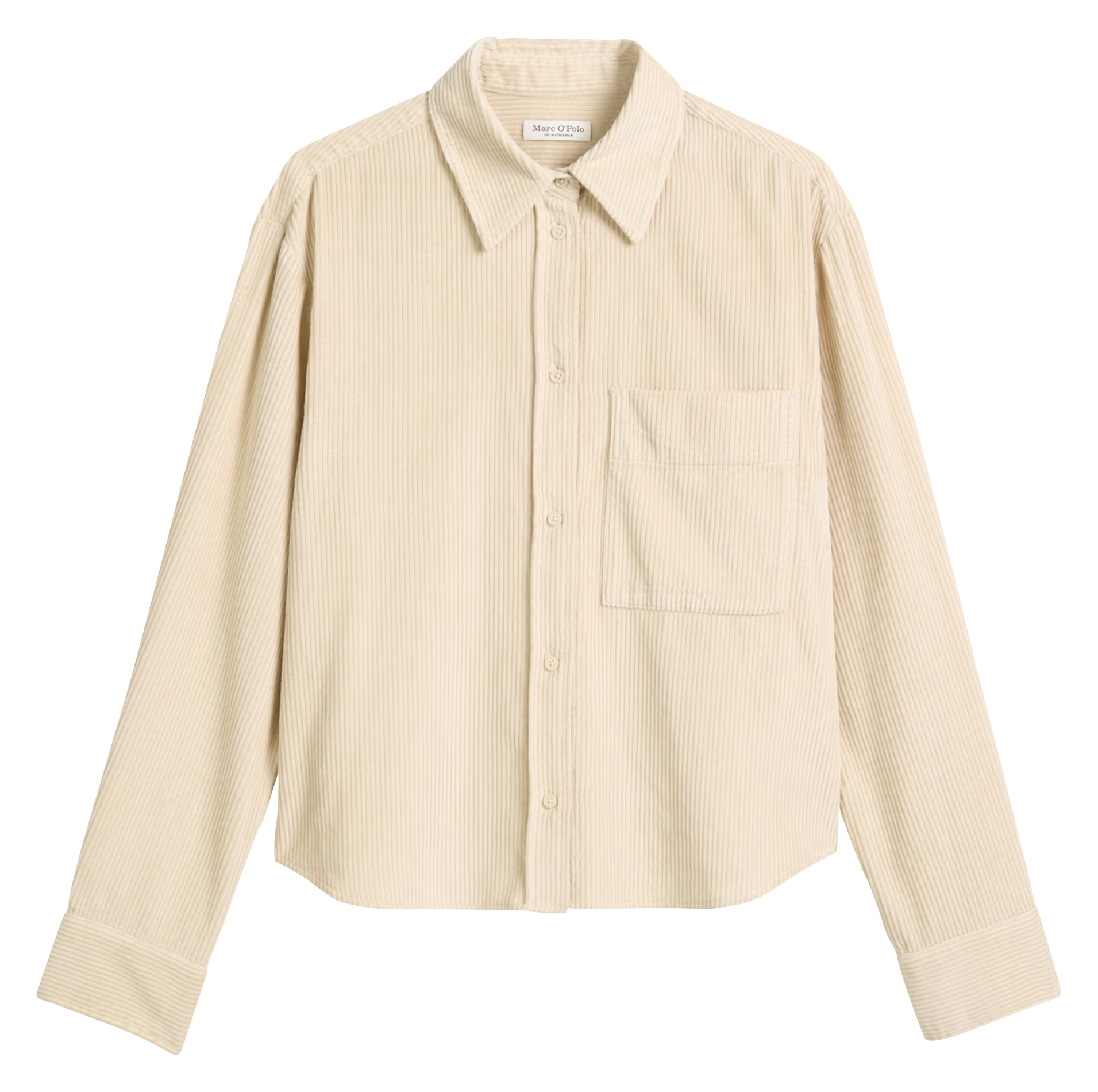 Camisa de pana con cuello clásico MARC O'POLO Beige