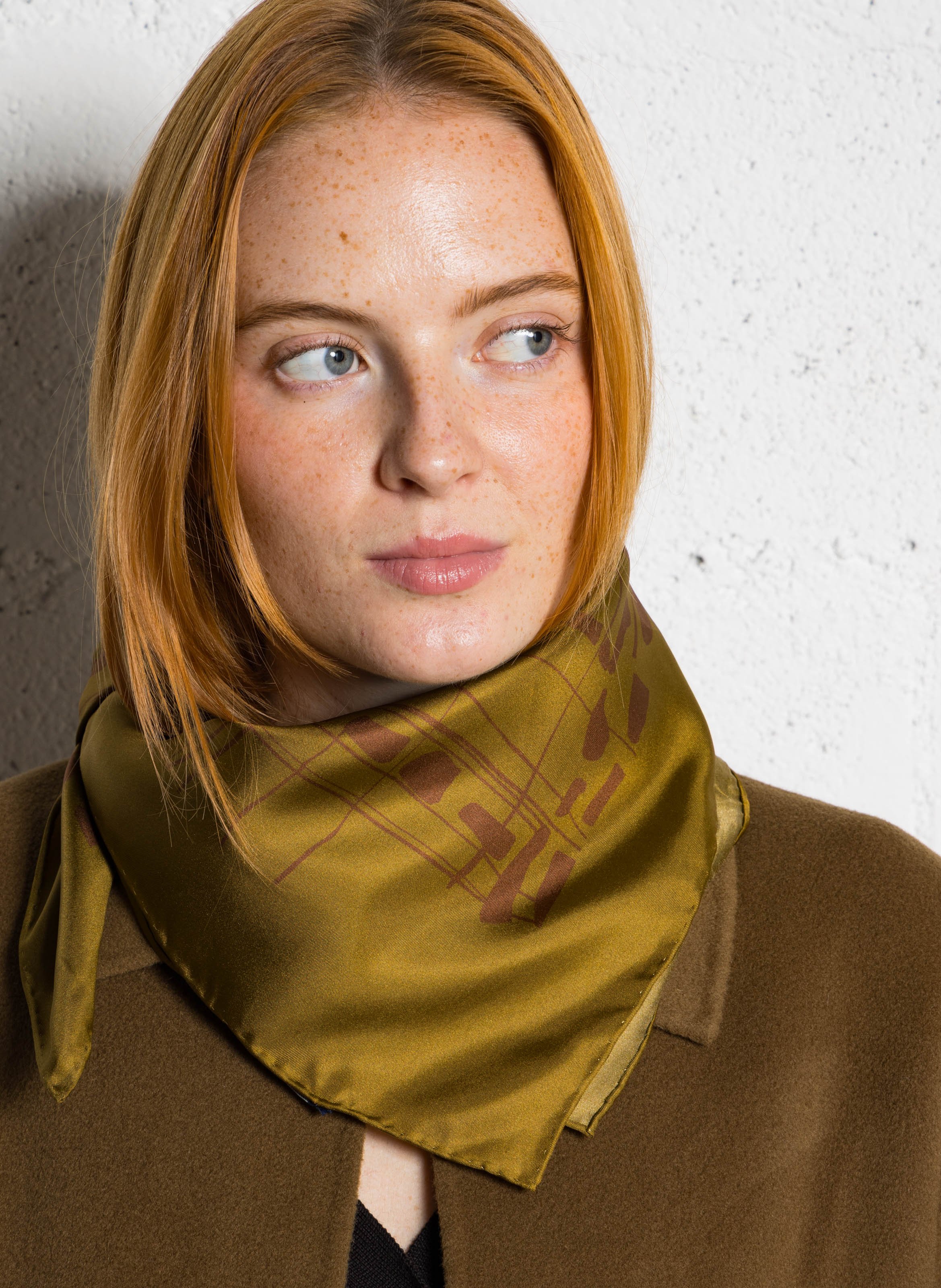 Aclaudie screen-printed silk scarf SOEUR