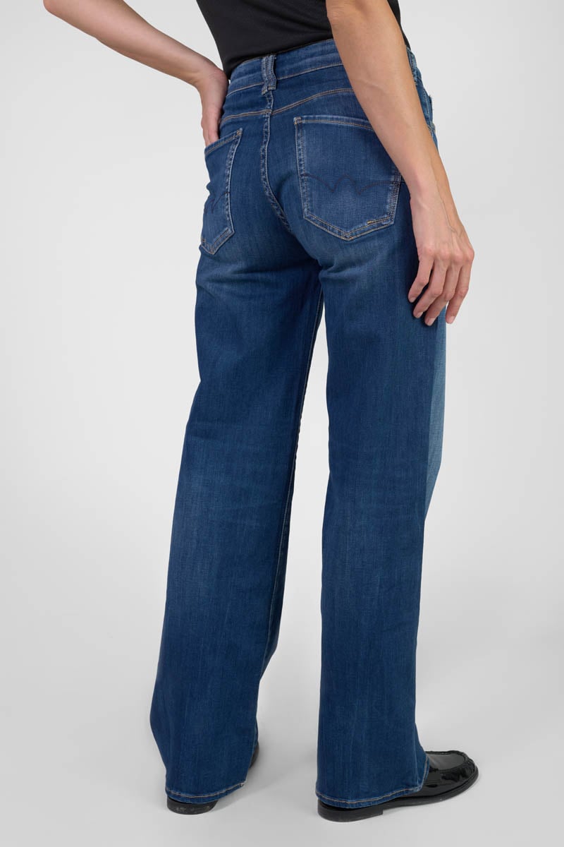 Pulp Wide Leg High Waist Straight Jeans, 34" Length LE TEMPS DES CERISES Blue