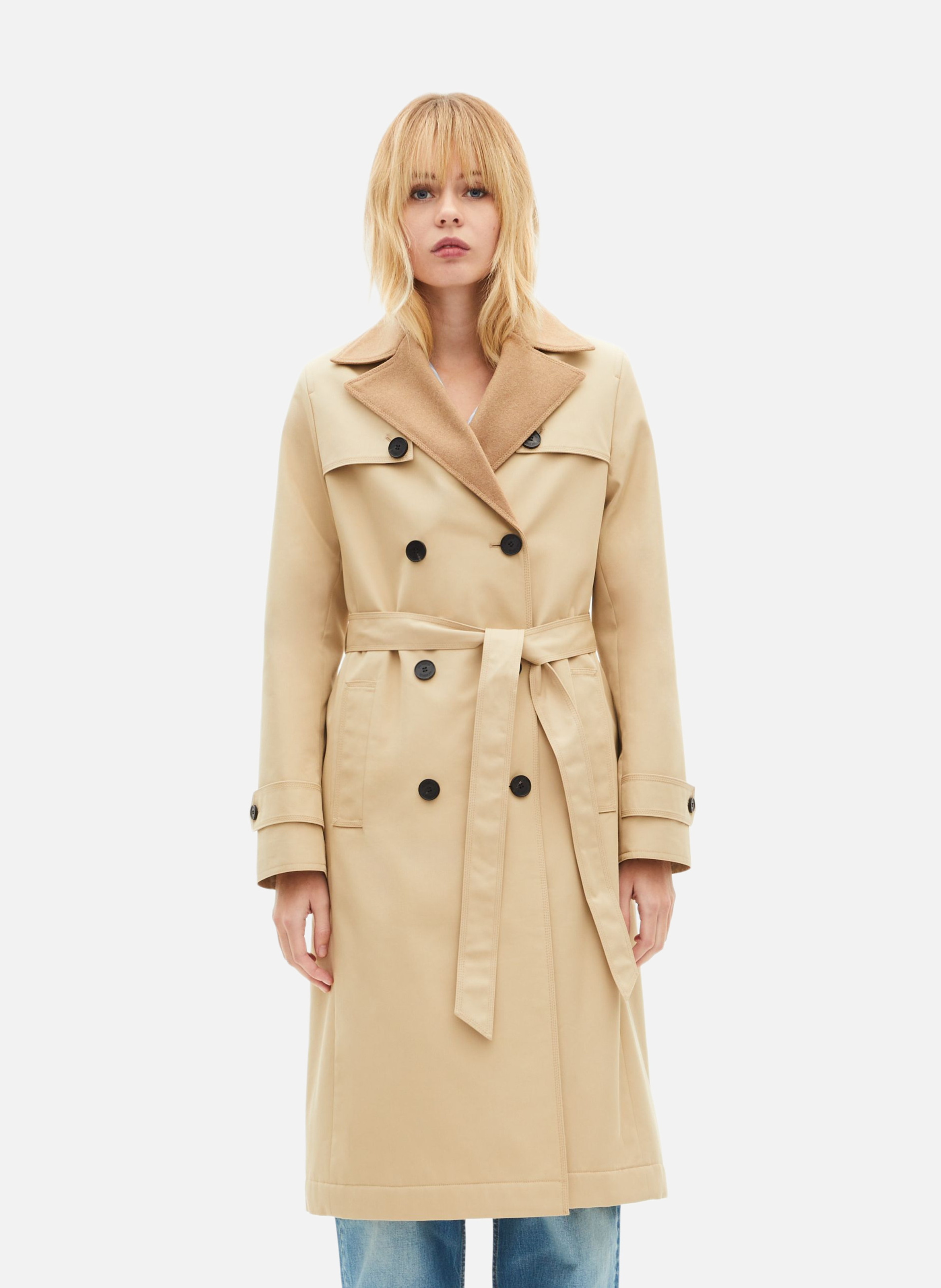 Coat lined in mixed wool THE KOOPLES Beige