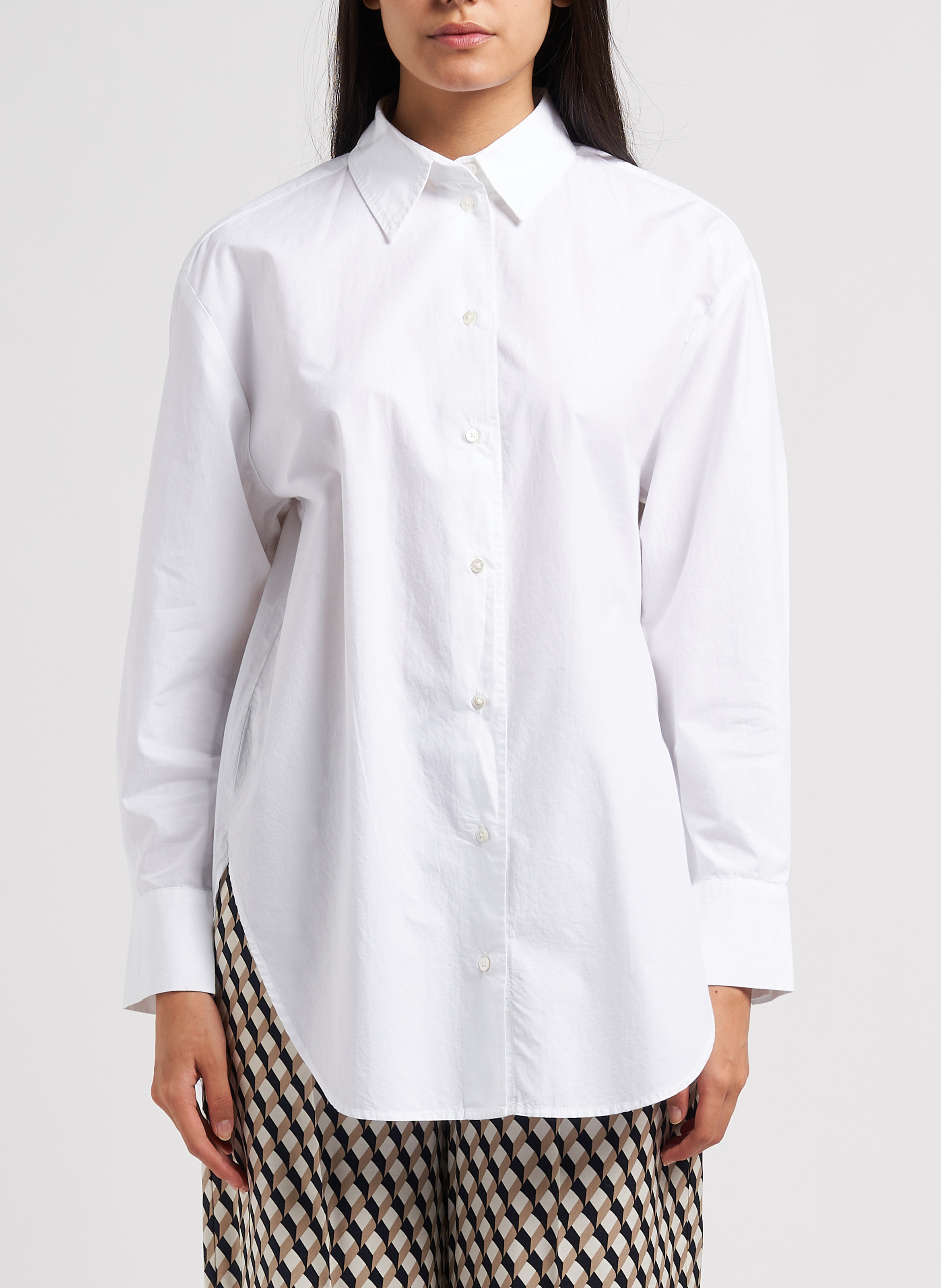 Katoenen blouse met klassieke kraag MARC O'POLO Wit