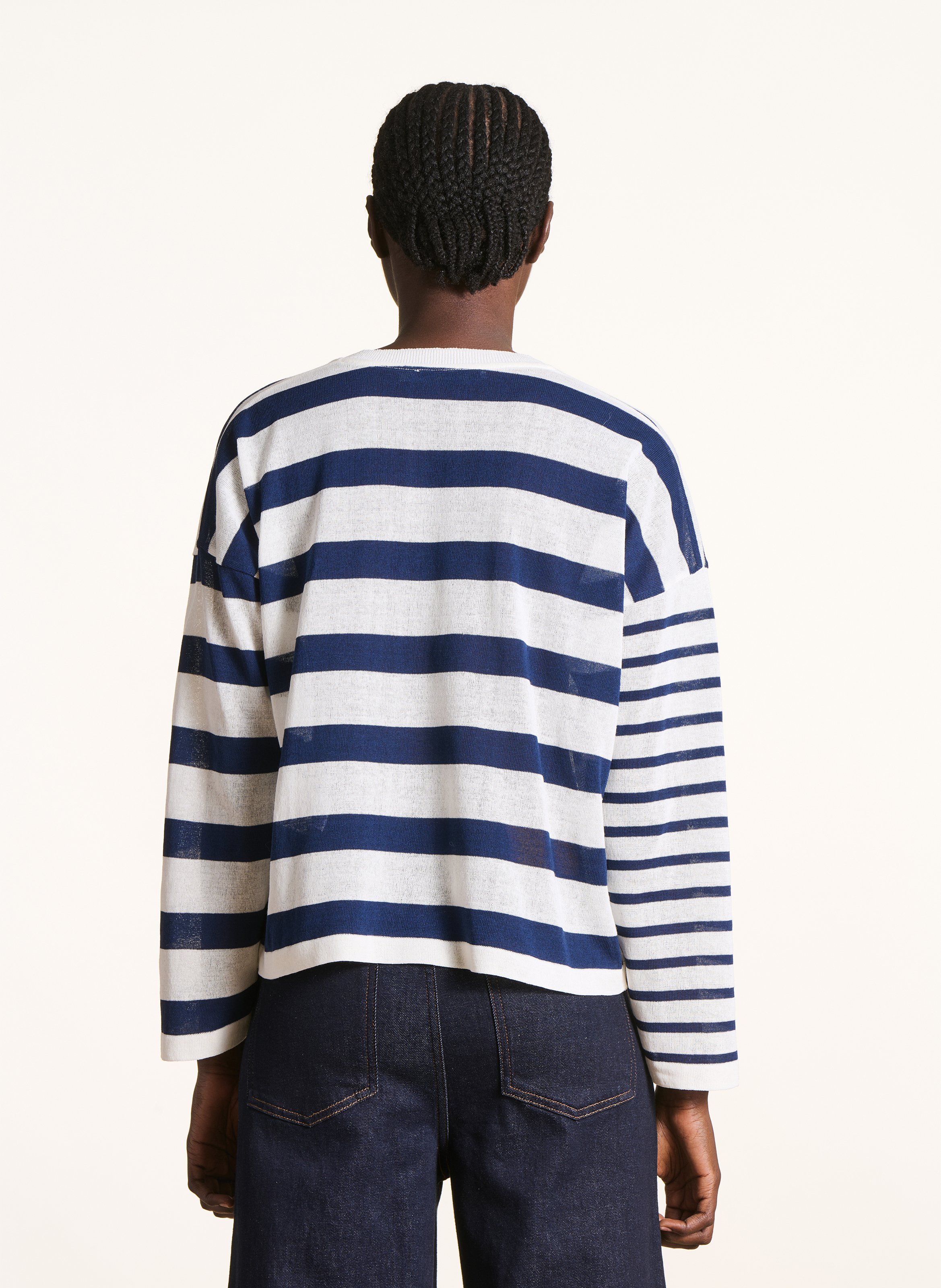 Pull oversize en coton recyclé mélangé LA FEE MARABOUTEE Blue