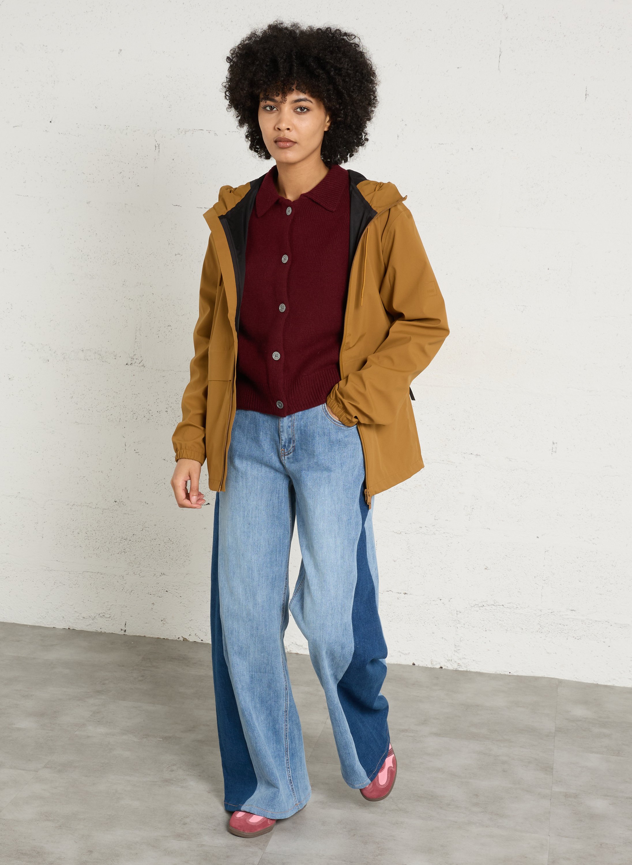 Cardigan court uni en laine MAISON 123 Rouge