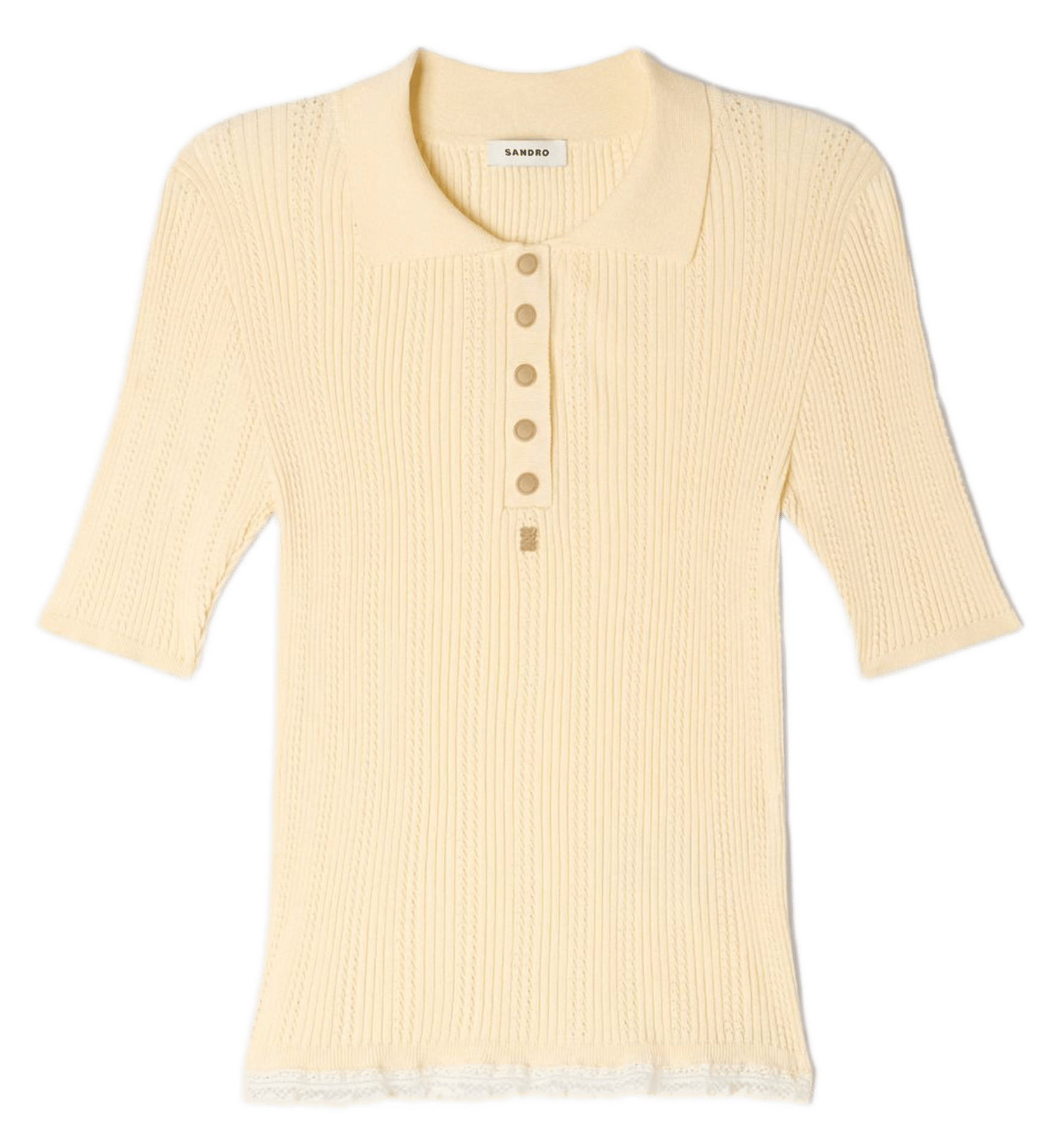 Top col polo SANDRO Beige