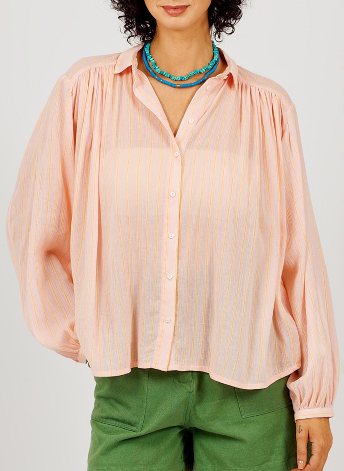 Organic cotton loose-fit shirt A.P Pink