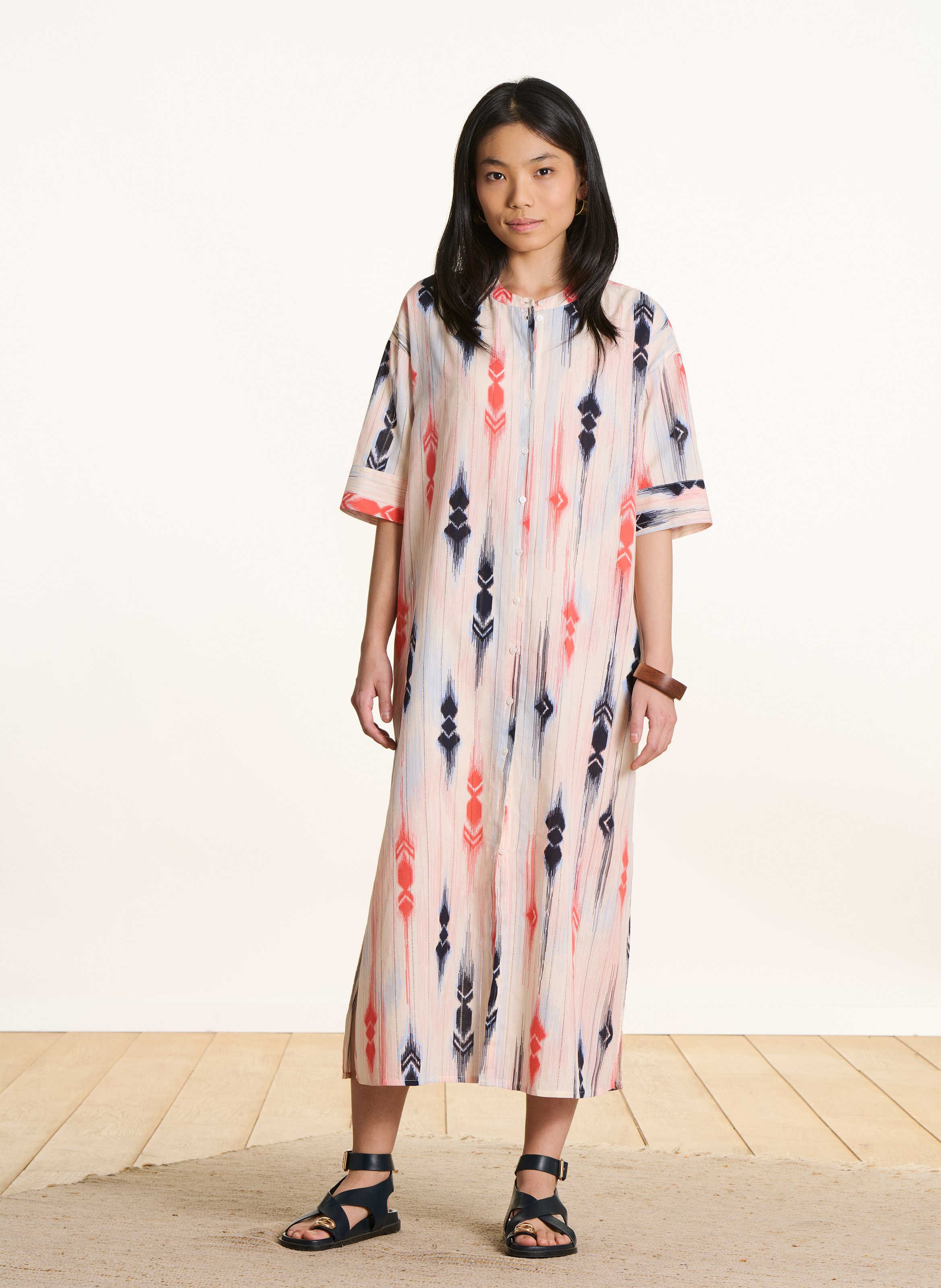 Langes Hemdkleid aus Bio-Baumwolle LA FEE MARABOUTEE Mehrfarbig