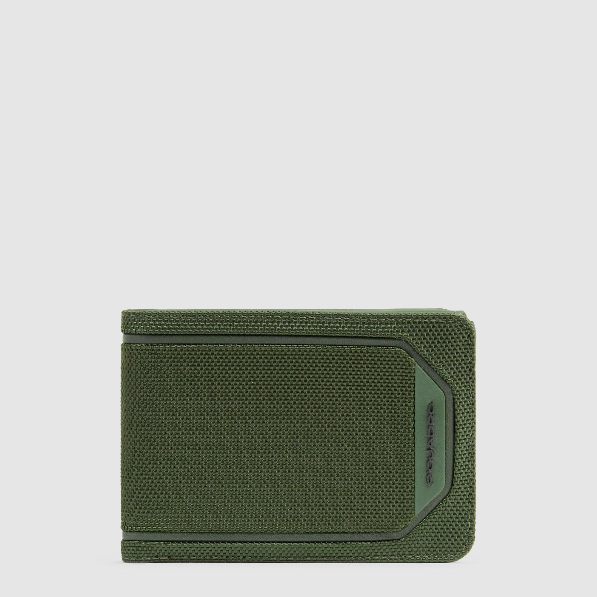 Men's wallet with ID card holder flap PIQUADRO Green