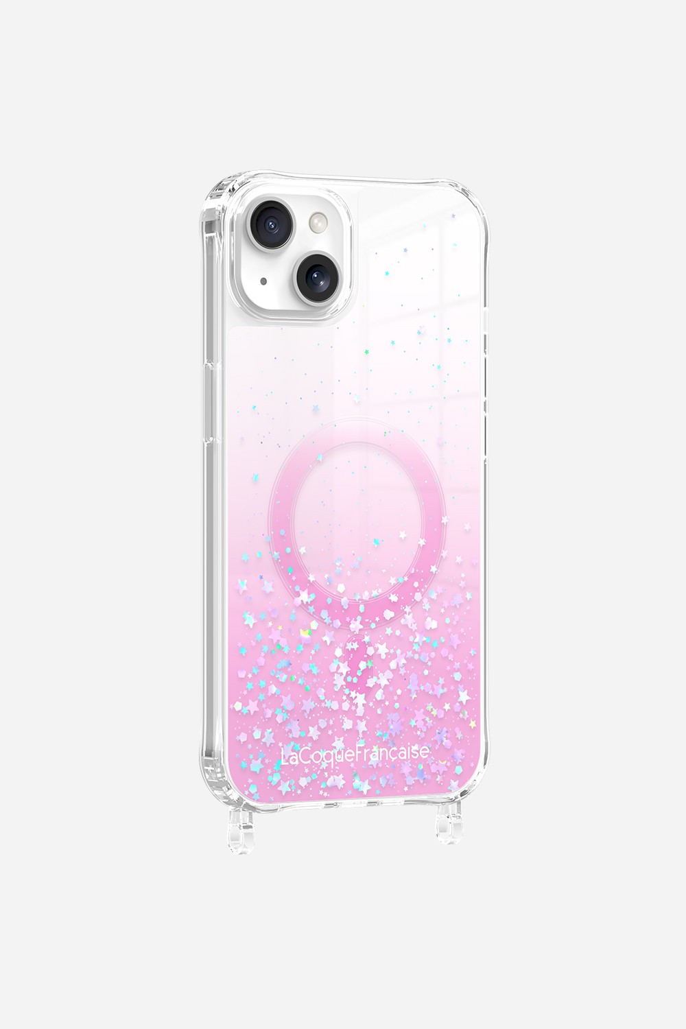 Magsafe glitter phone case with rings for iPhone 14 Plus LA COQUE FRANCAISE Pink