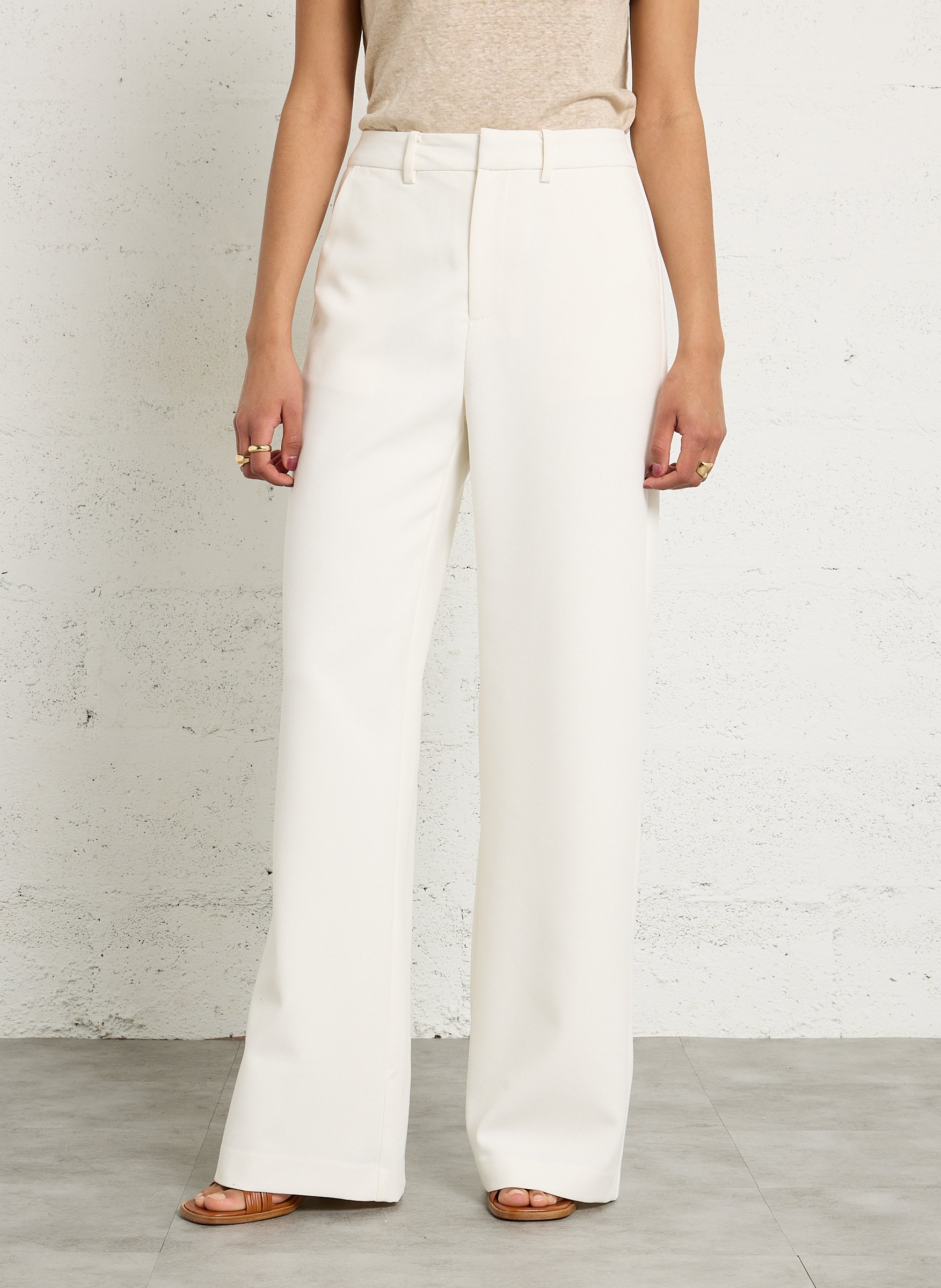 Azawood - Weite Hose mit hohem Bund SUNCOO Weiss