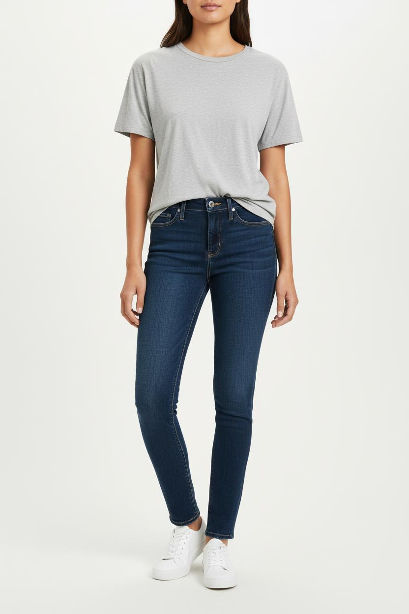 Cropped slim jeans with studs LEVI'S - Seconde main Blue