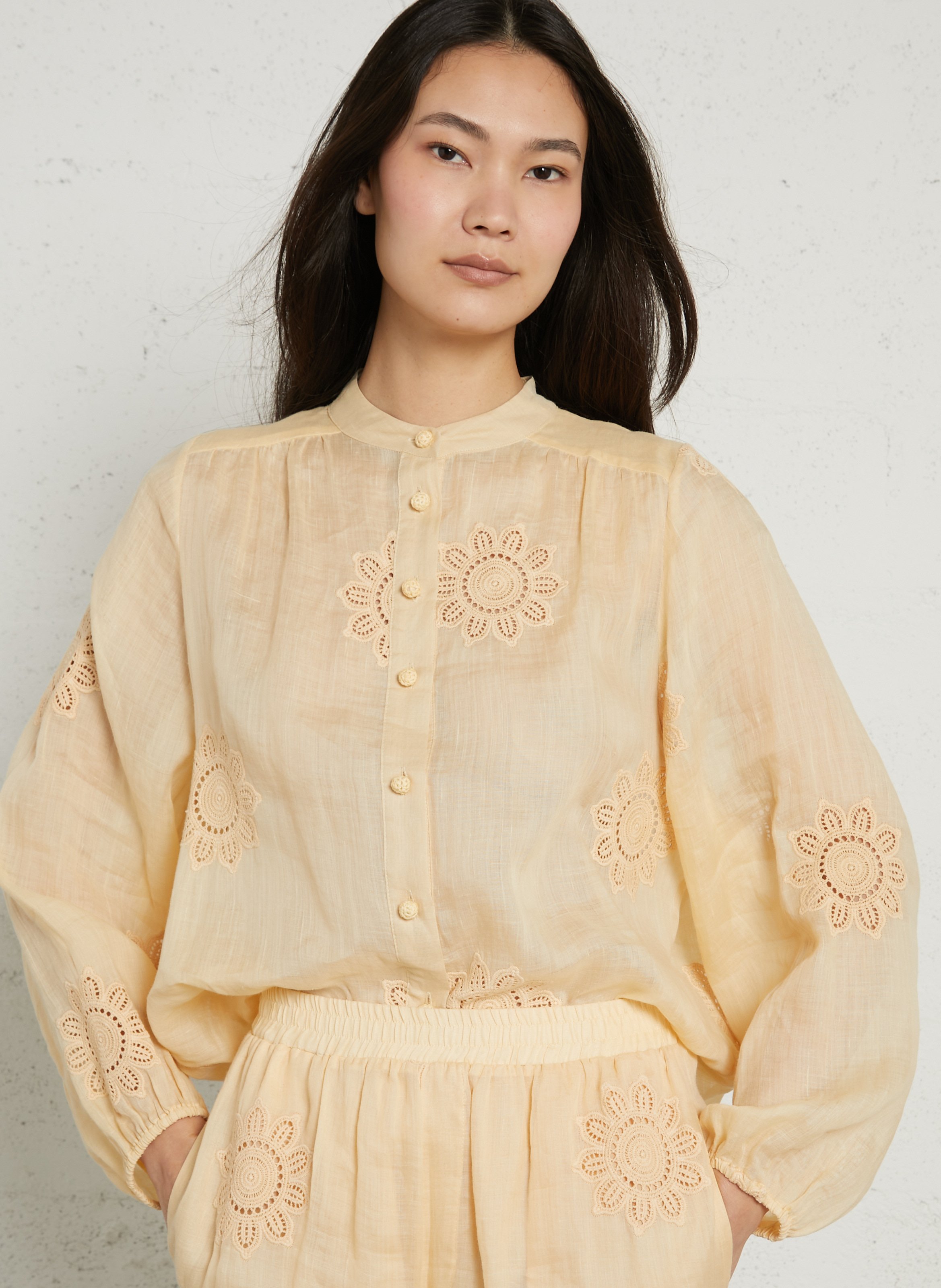 Oversized round neck shirt BERENICE Orange