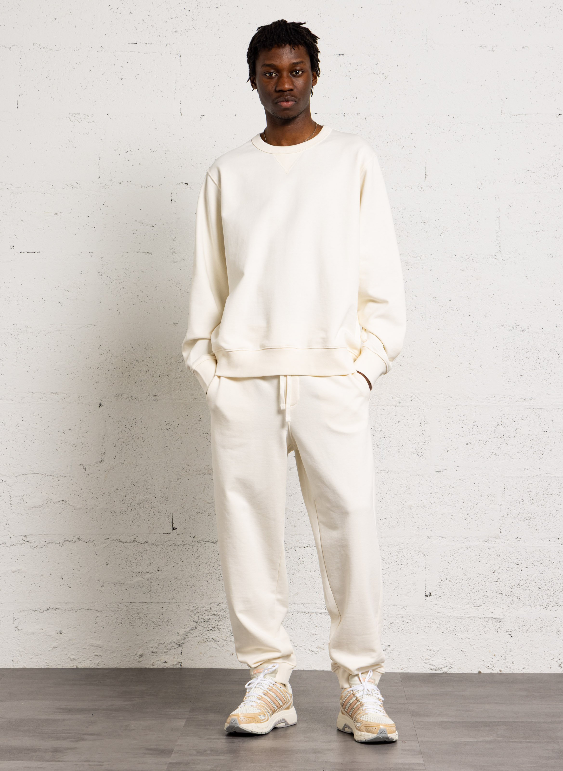 Oversized beige round neck cotton sweatshirt AU PRINTEMPS PARIS Beige