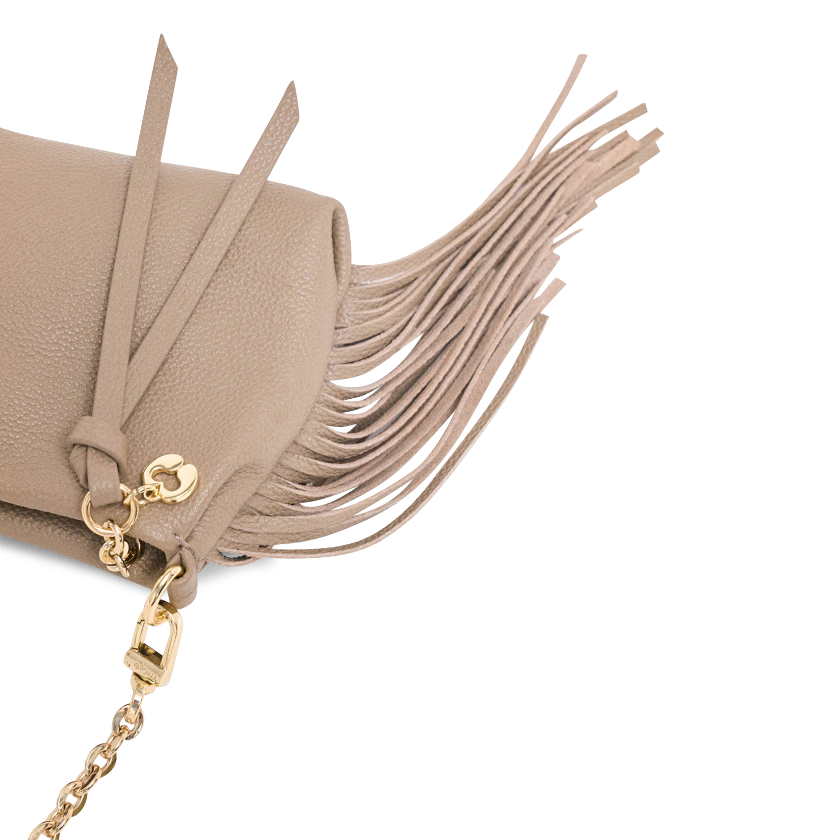 Sac poté éépaule en cuir MAJE Marron