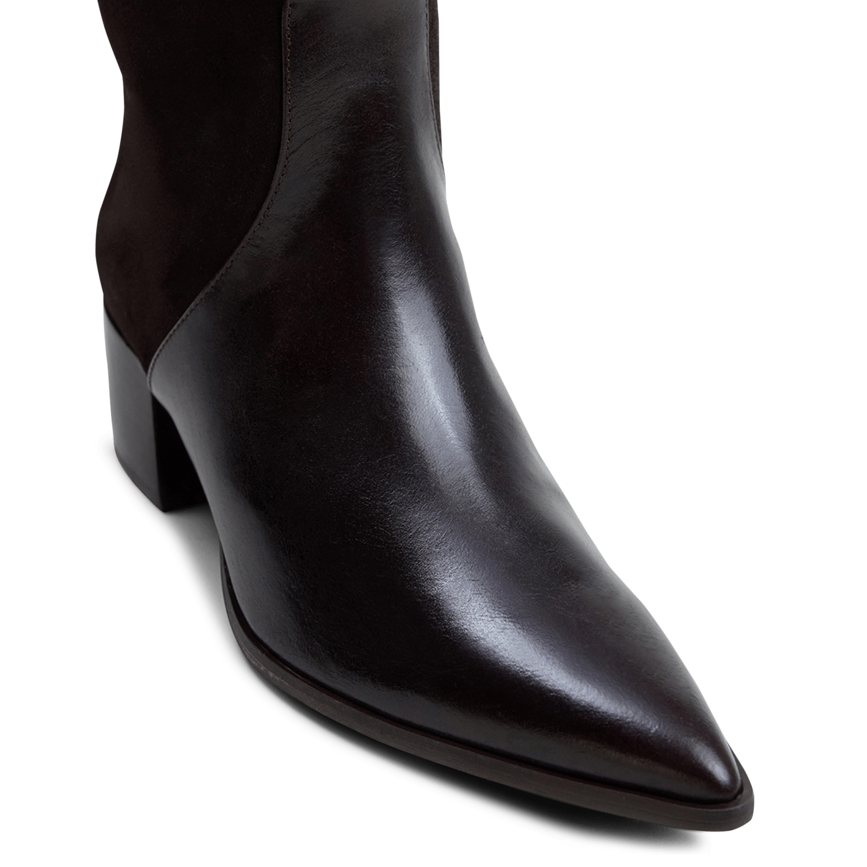 Dual-material leather ankle boots JONAK Brown