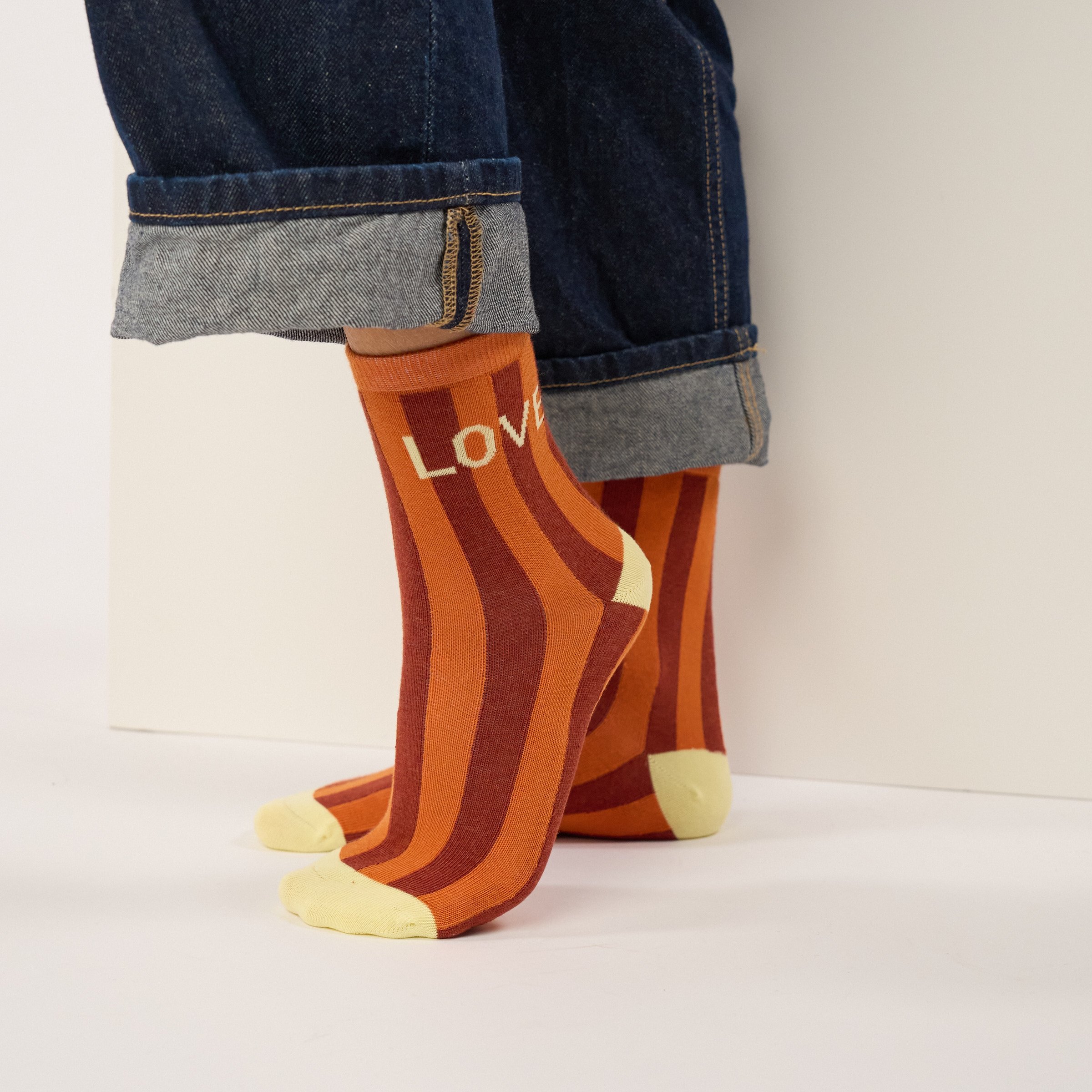 Combed cotton socks with message BILLYBELT Orange