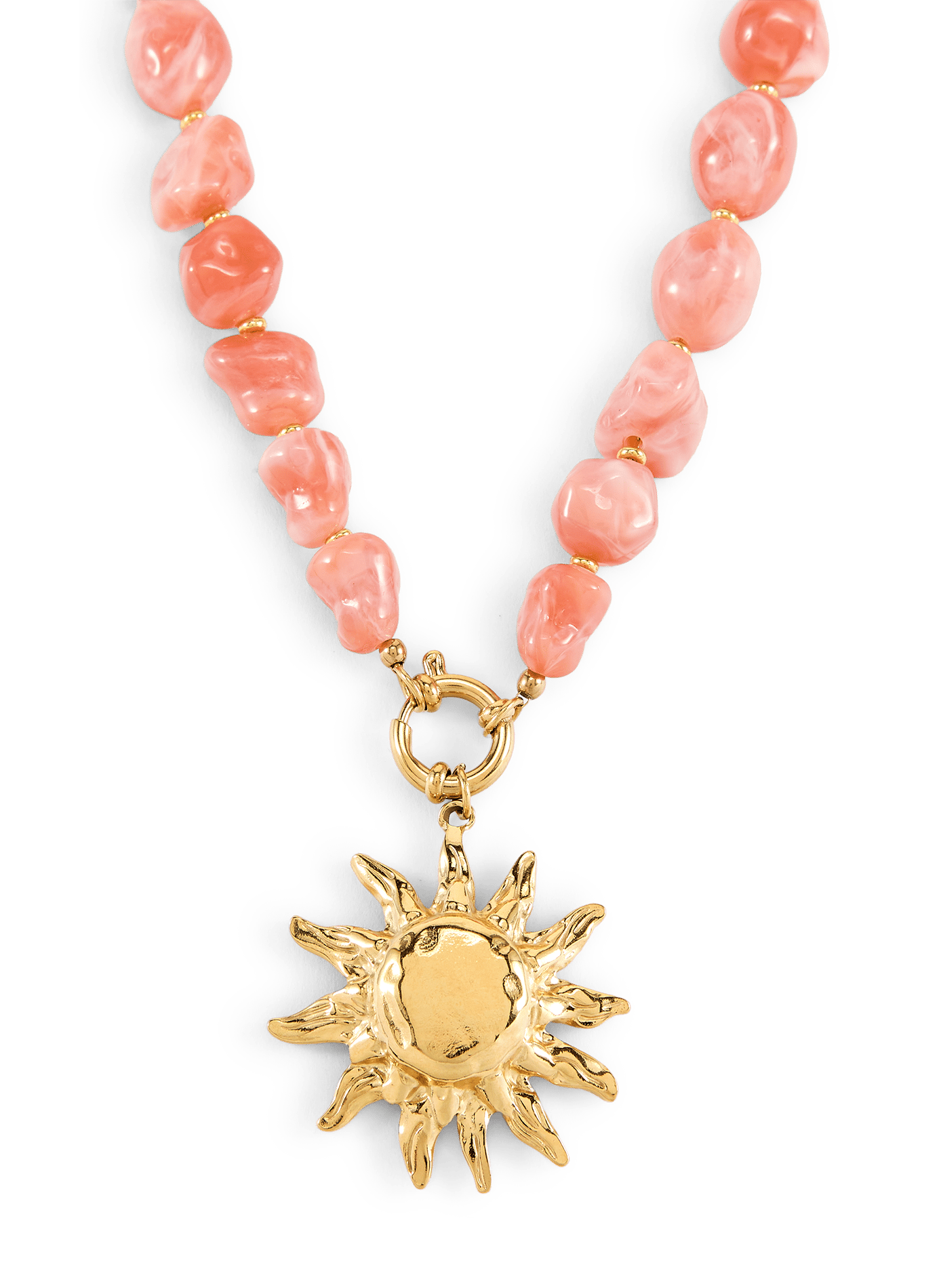 Pearl necklace with sun pendant AU PRINTEMPS PARIS Pink