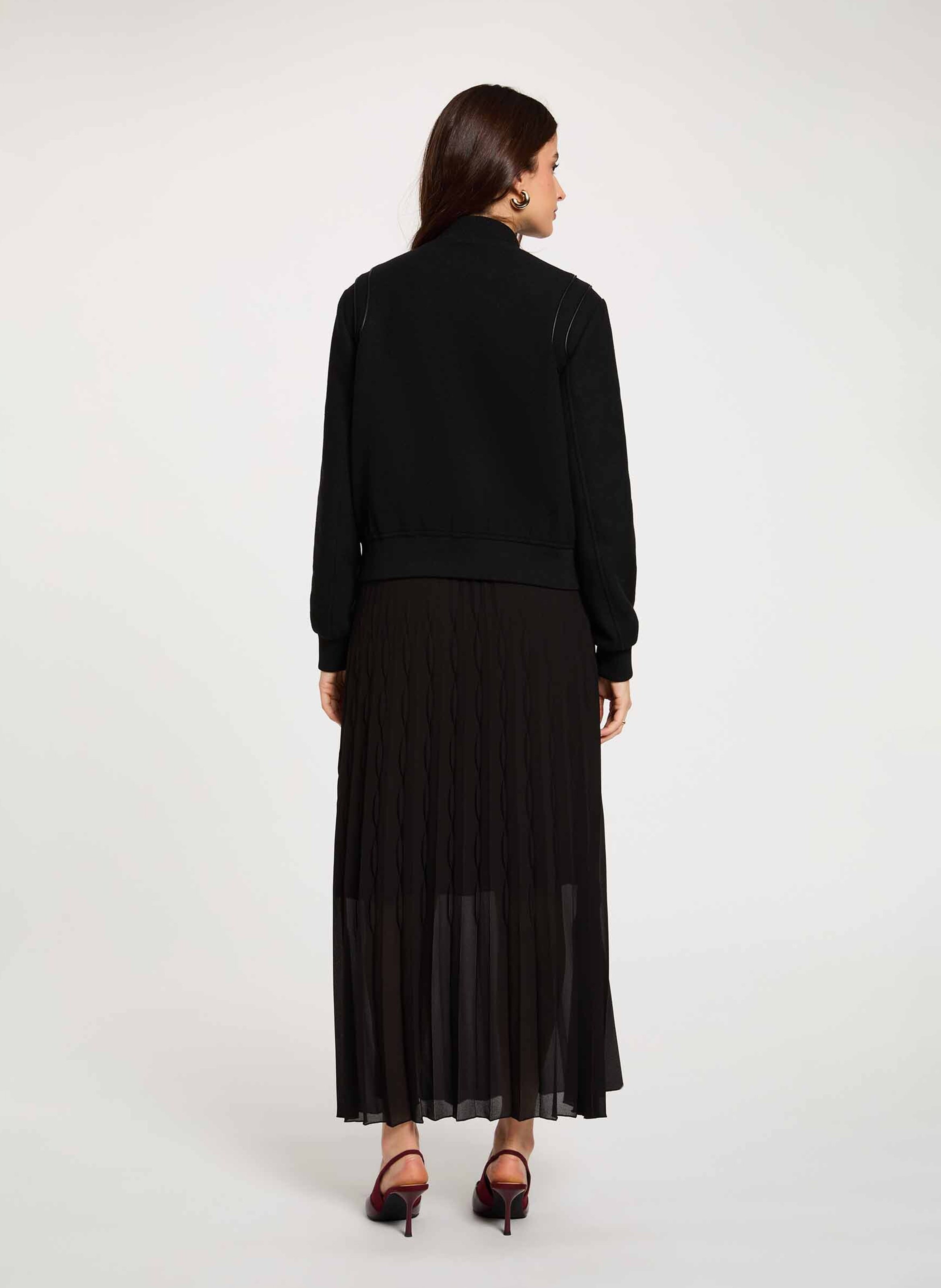 Blouson droit boutonné uni MORGAN Noir