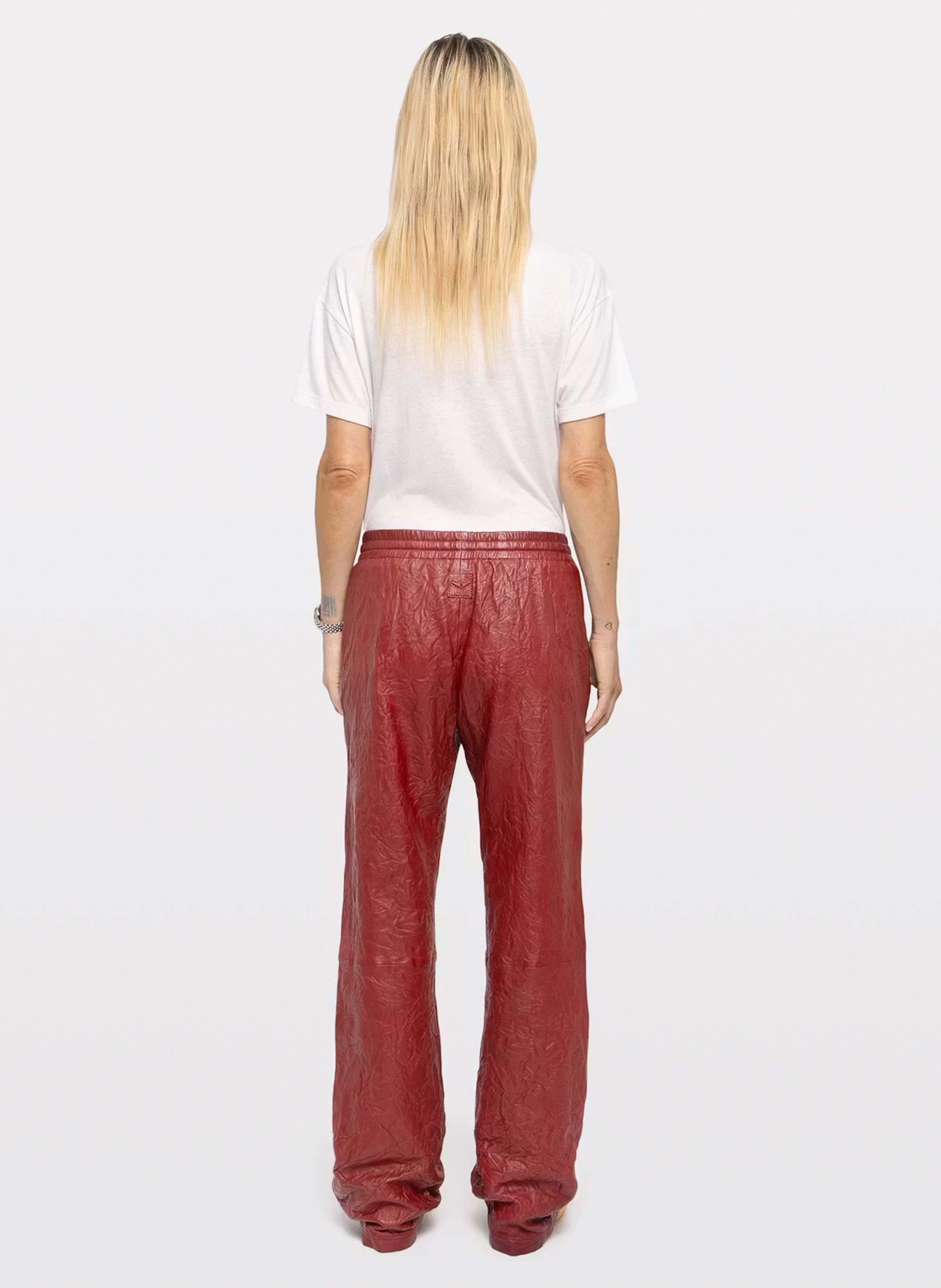 Gerade geschnittene Lederhose ZADIG&VOLTAIRE Rot