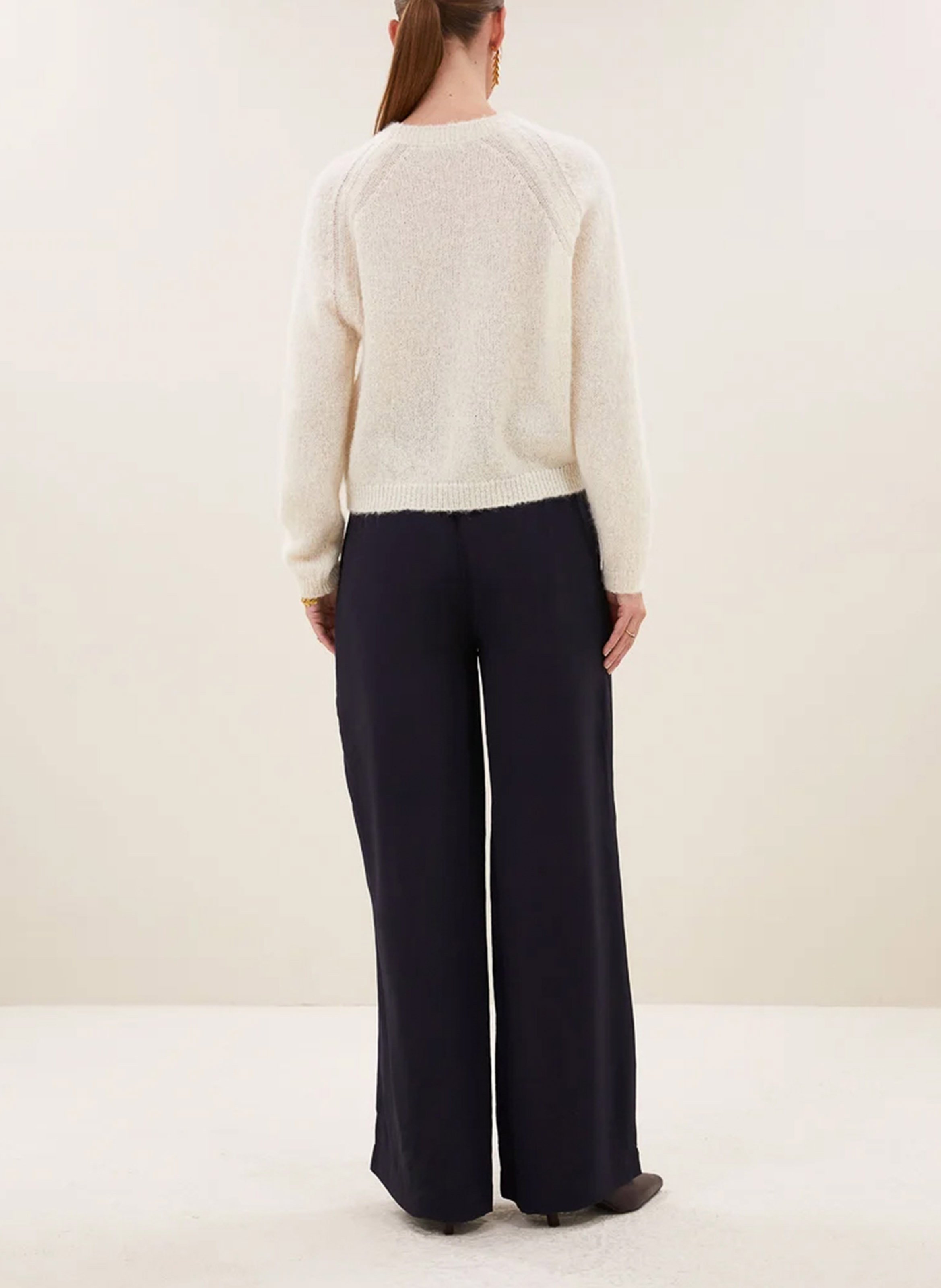 Pull oversize en laine mélangée BY BAR Blanc