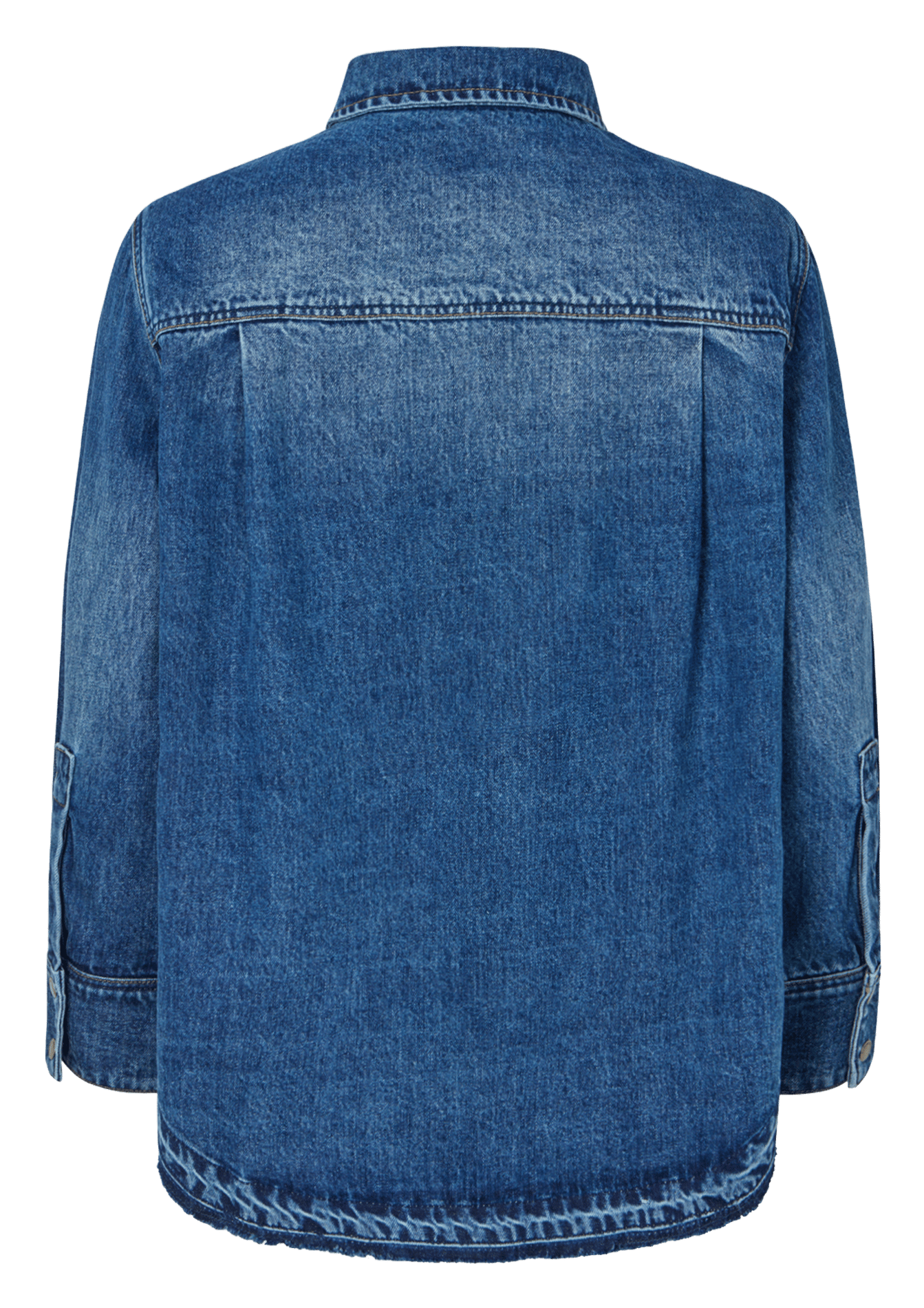 Chemise droite en denim de coton organique RABENS SALONER Bleu