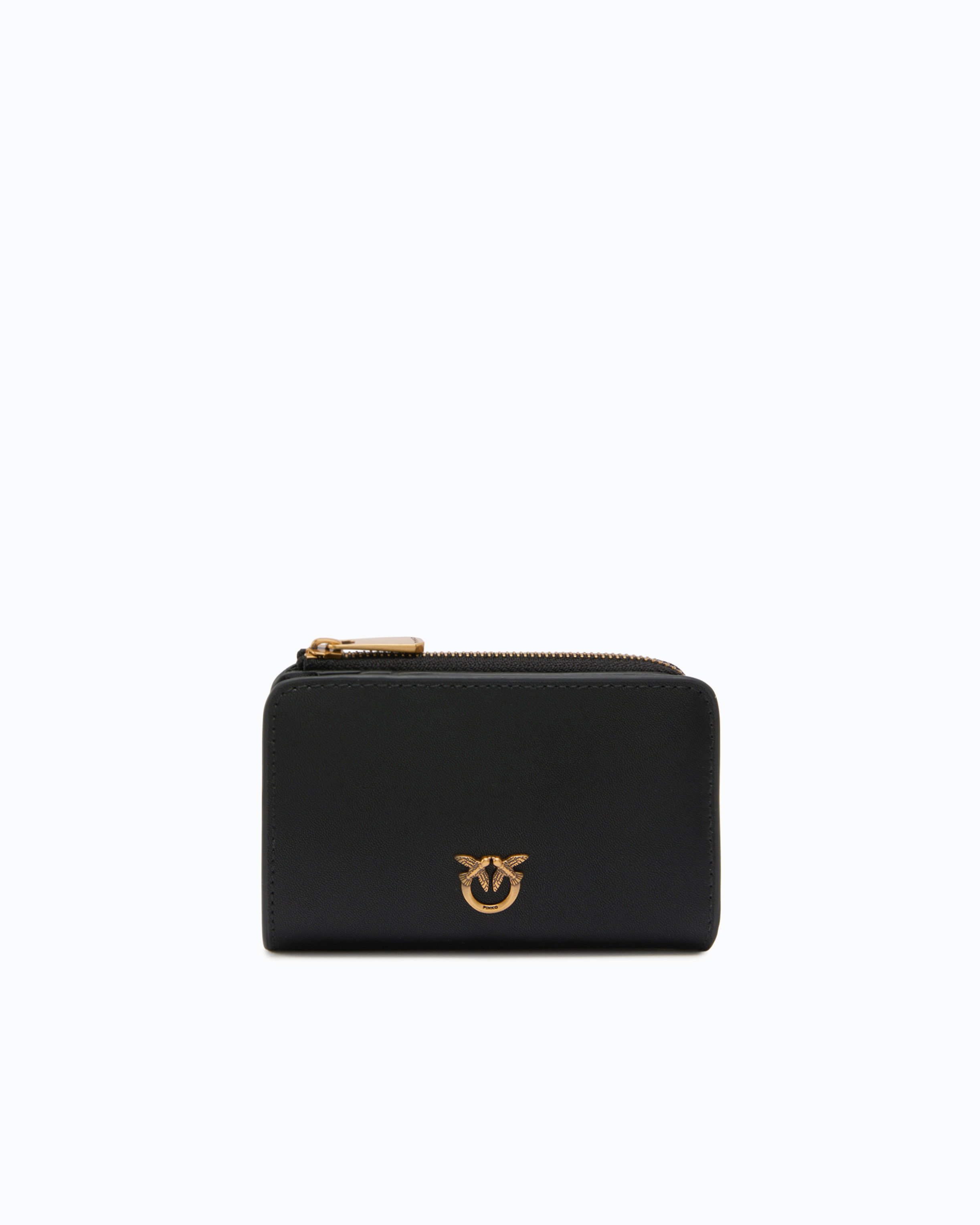 Mini leather wallet with Love Birds PINKO
